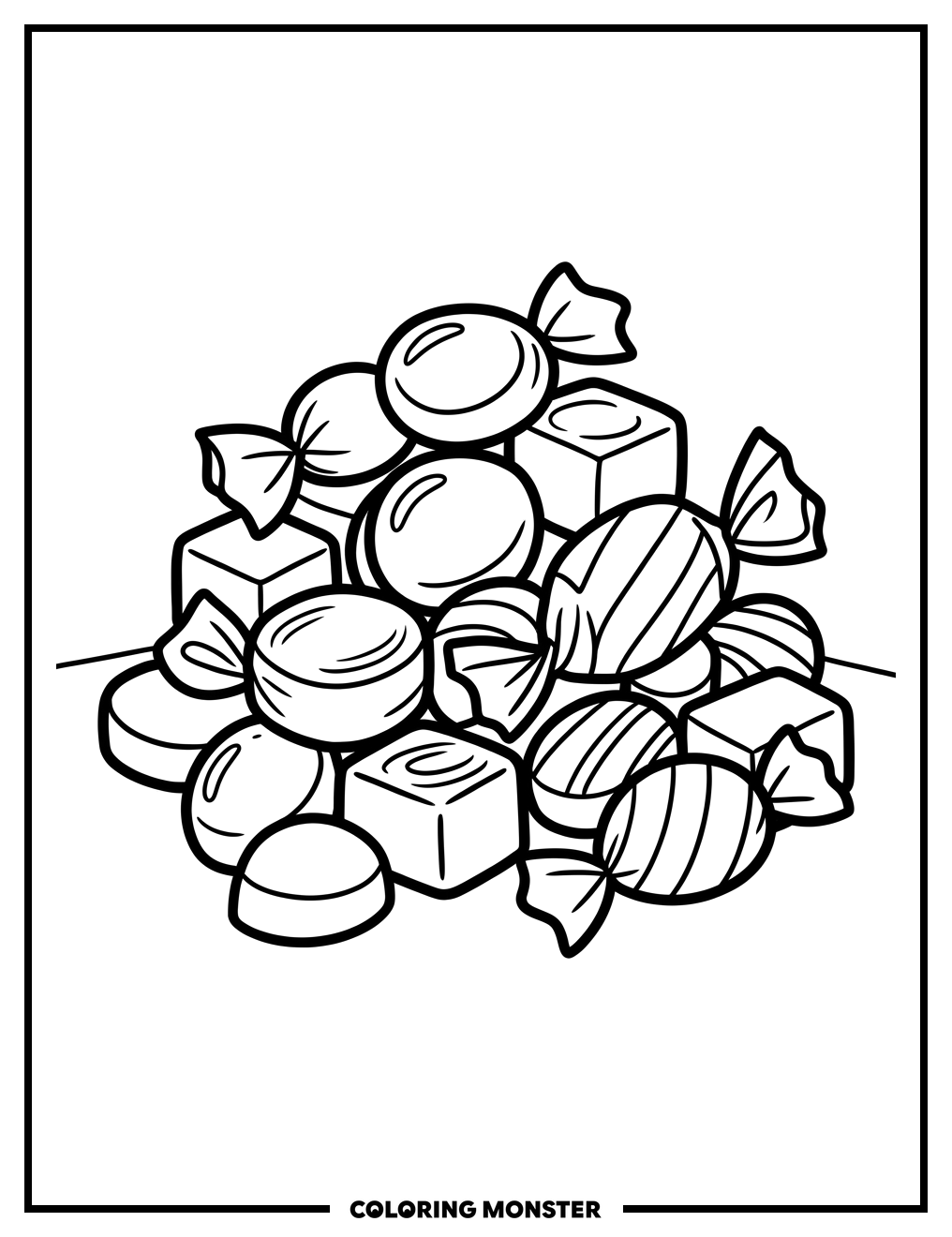 Mint Candies Coloring Page