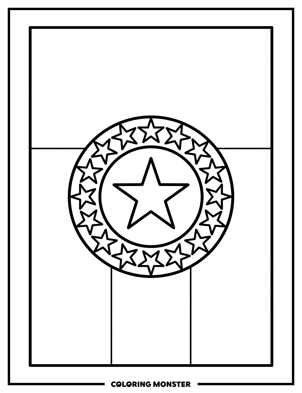 Missouri State Flag Emblem Coloring Page