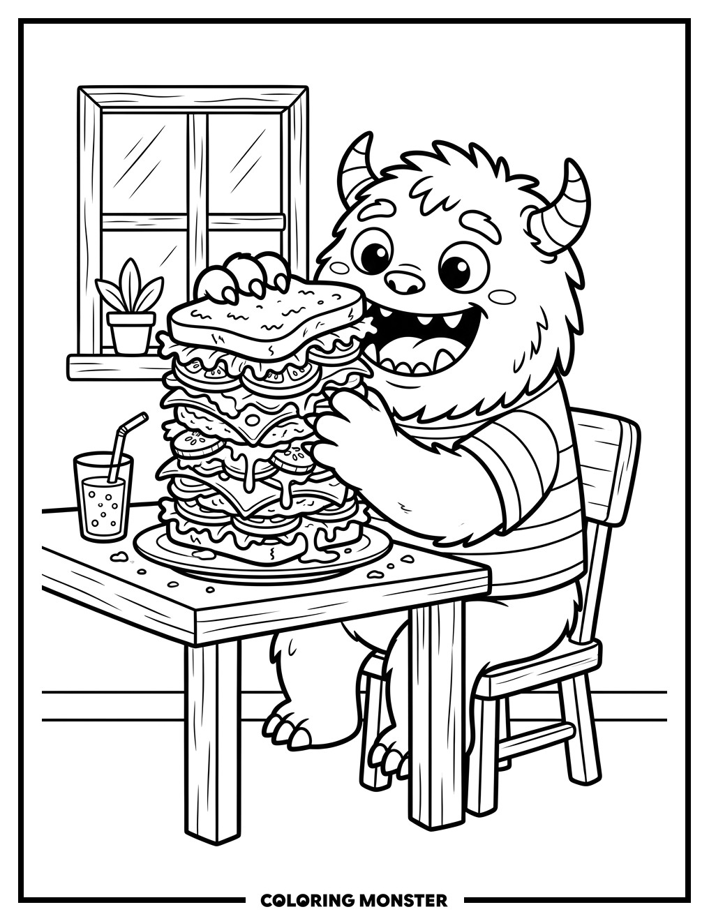 Monster Eating A Huge Sandwich