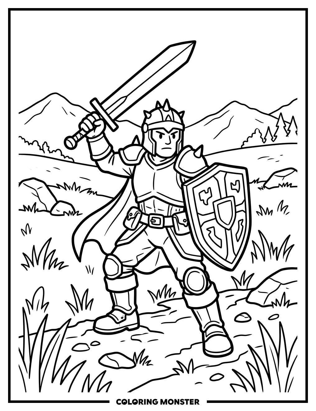 Monster Hunter Ready for Battle Coloring Page