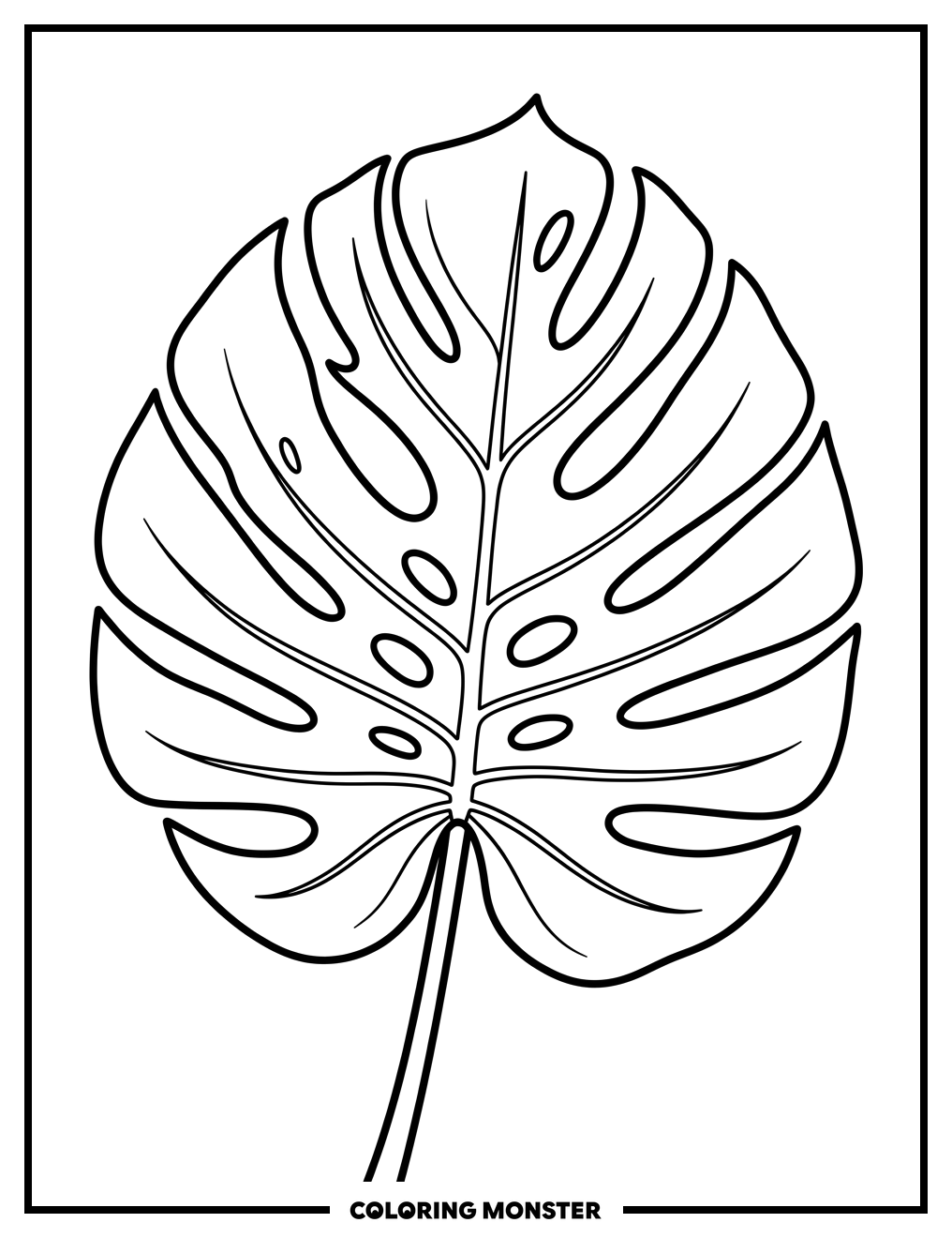 Monstera Leaf Coloring Page