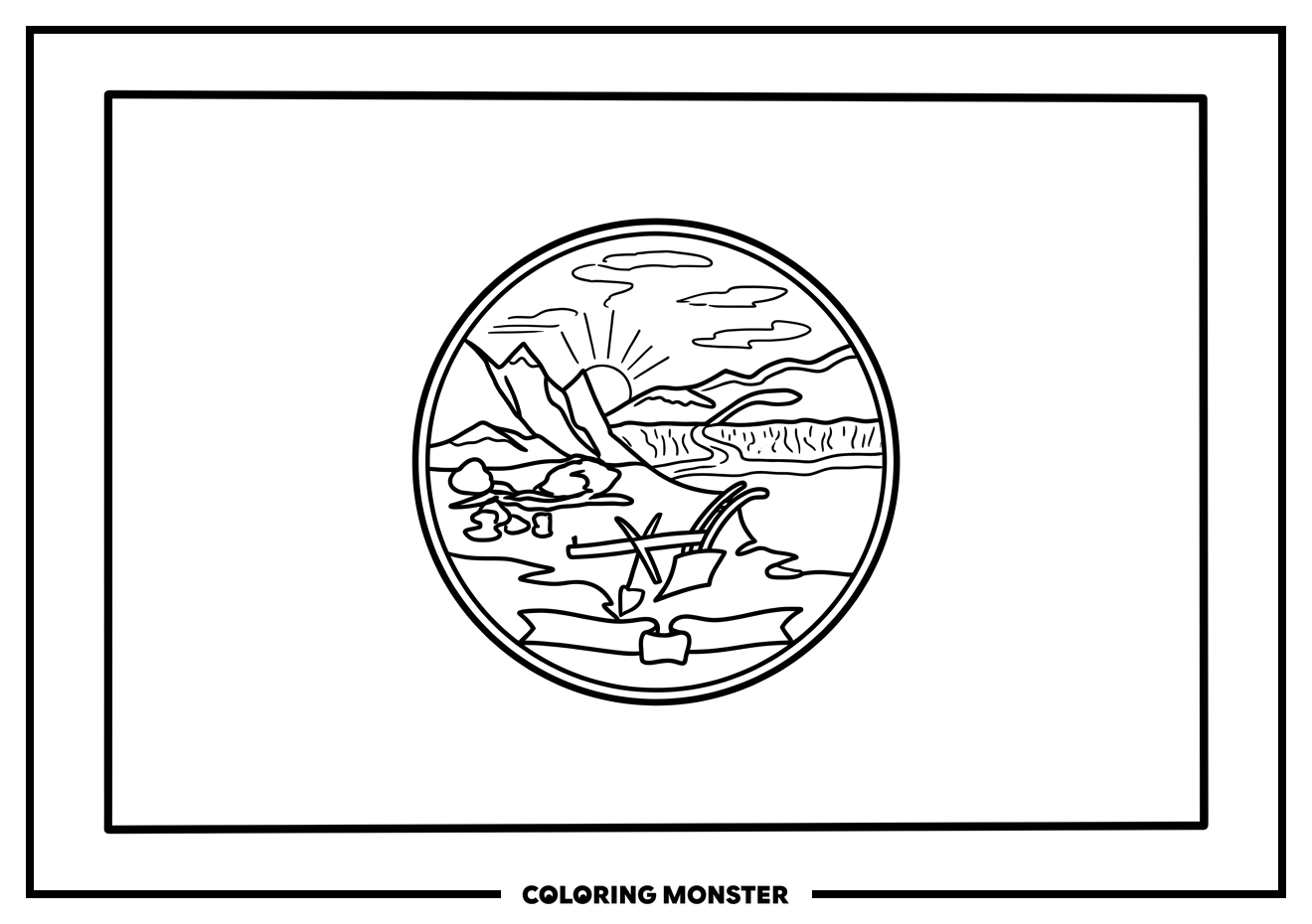 Montana State Flag Coloring Page