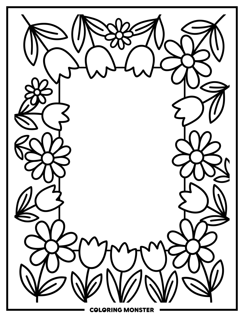 Mother's Day Flower Card Coloring Page