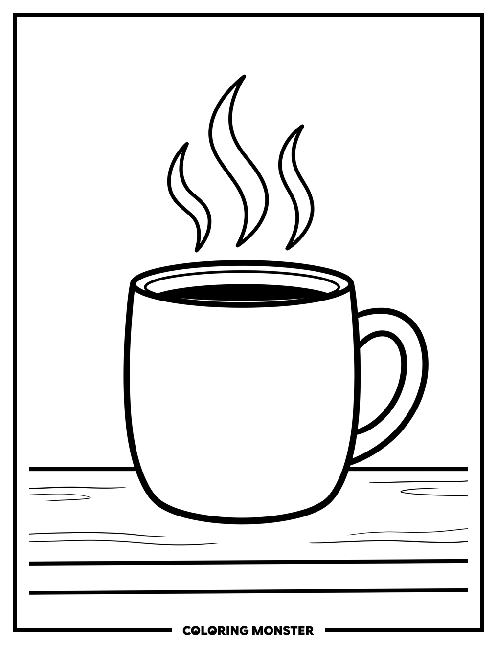 Mug of Hot Cocoa Coloring Page