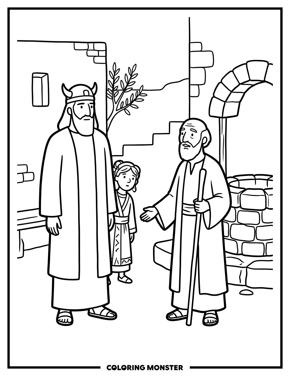 Naaman Before Elisha Coloring Page