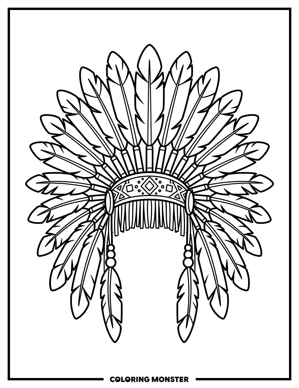 Native American Headdress Coloring Page