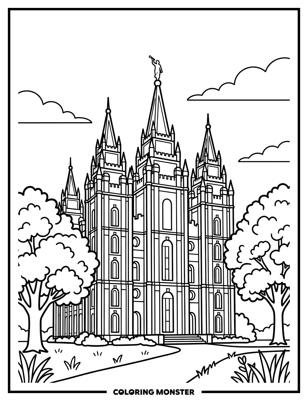 Nauvoo Illinois Temple Coloring Page