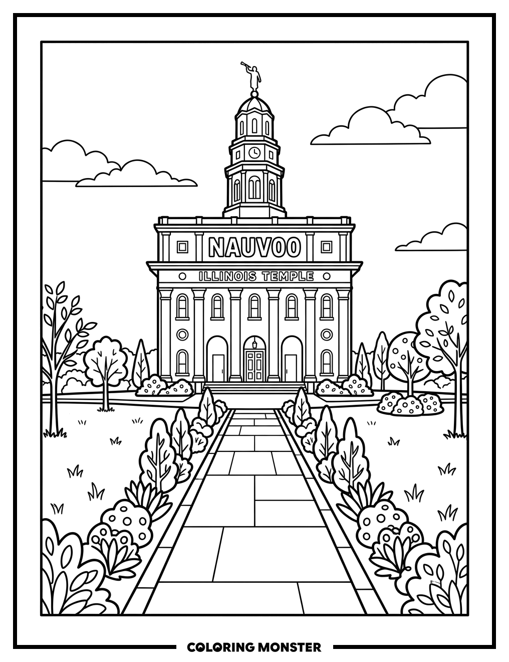 Nauvoo Illinois Temple Coloring Page