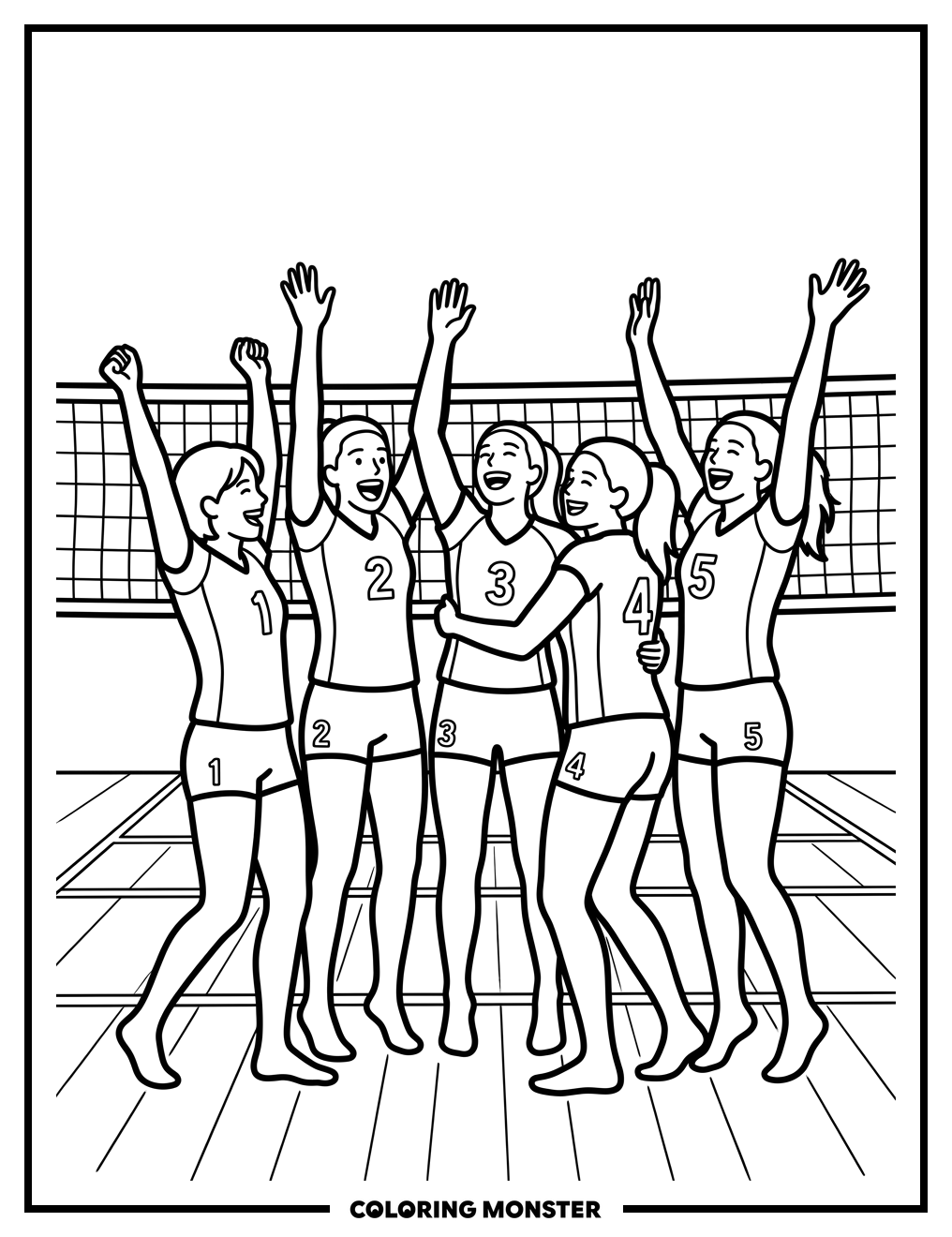 Nebraska Volleyball Team Celebrates Coloring Page