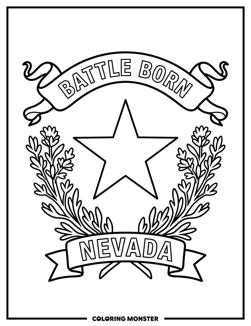 Nevada State Flag Coloring Page