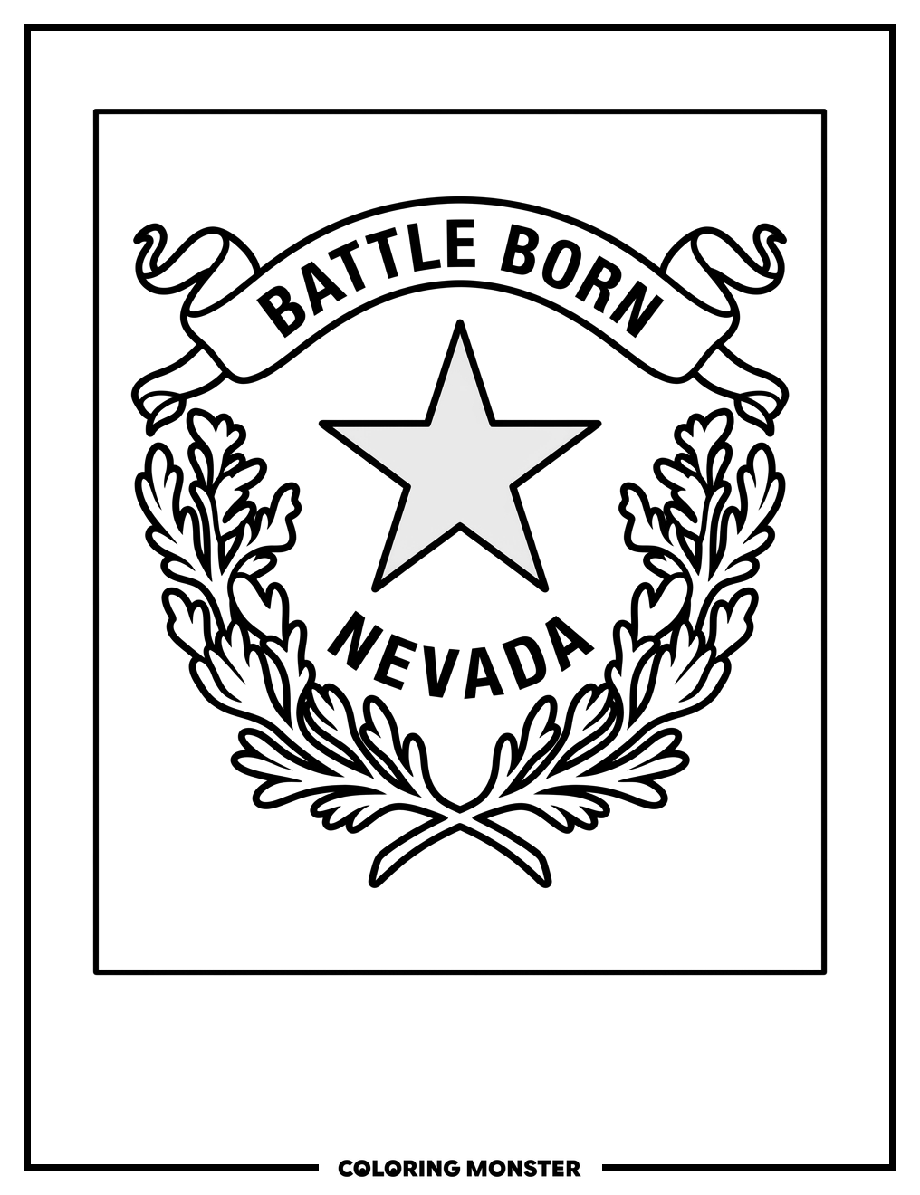 Nevada State Flag Coloring Page