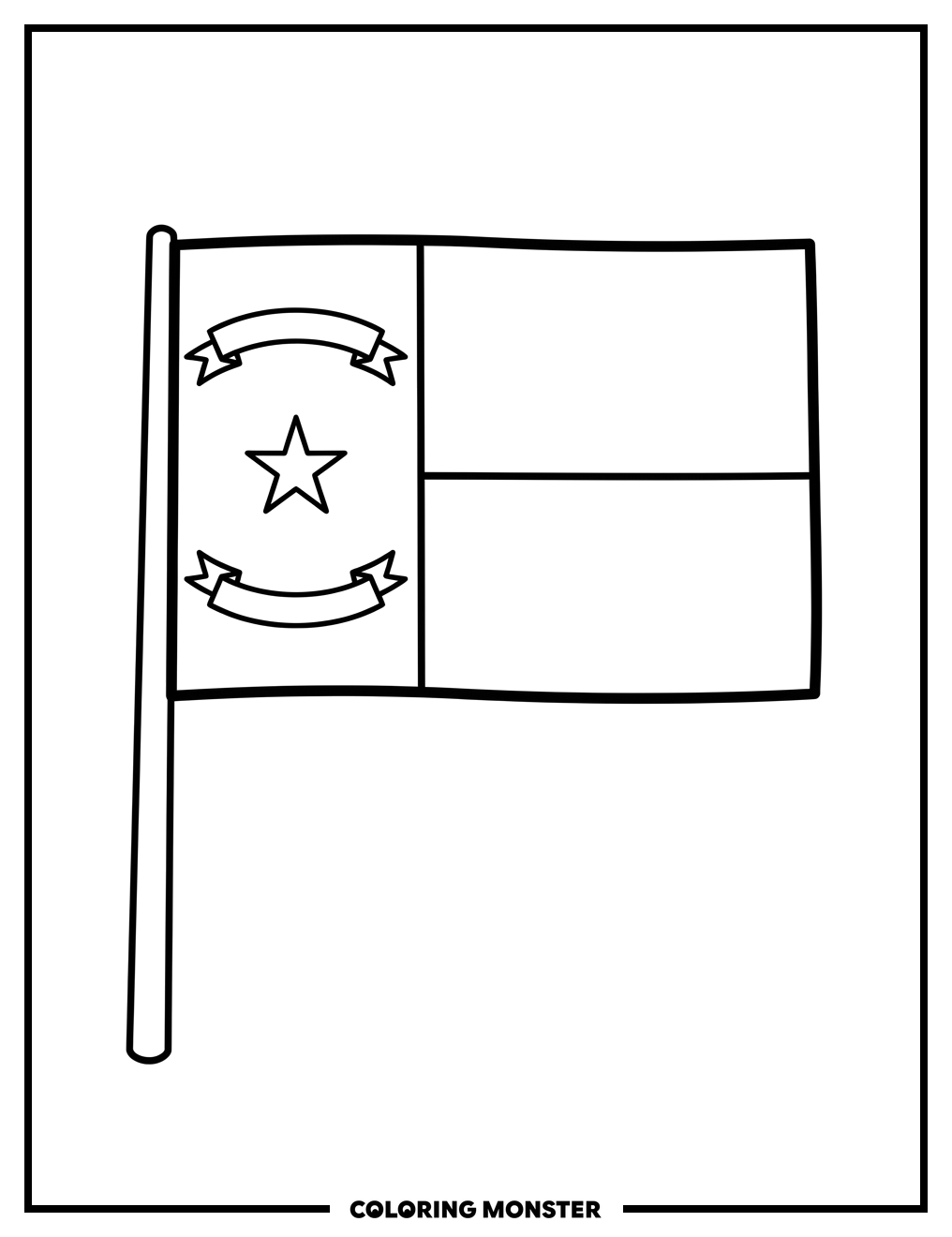 North Carolina State Flag Coloring Page