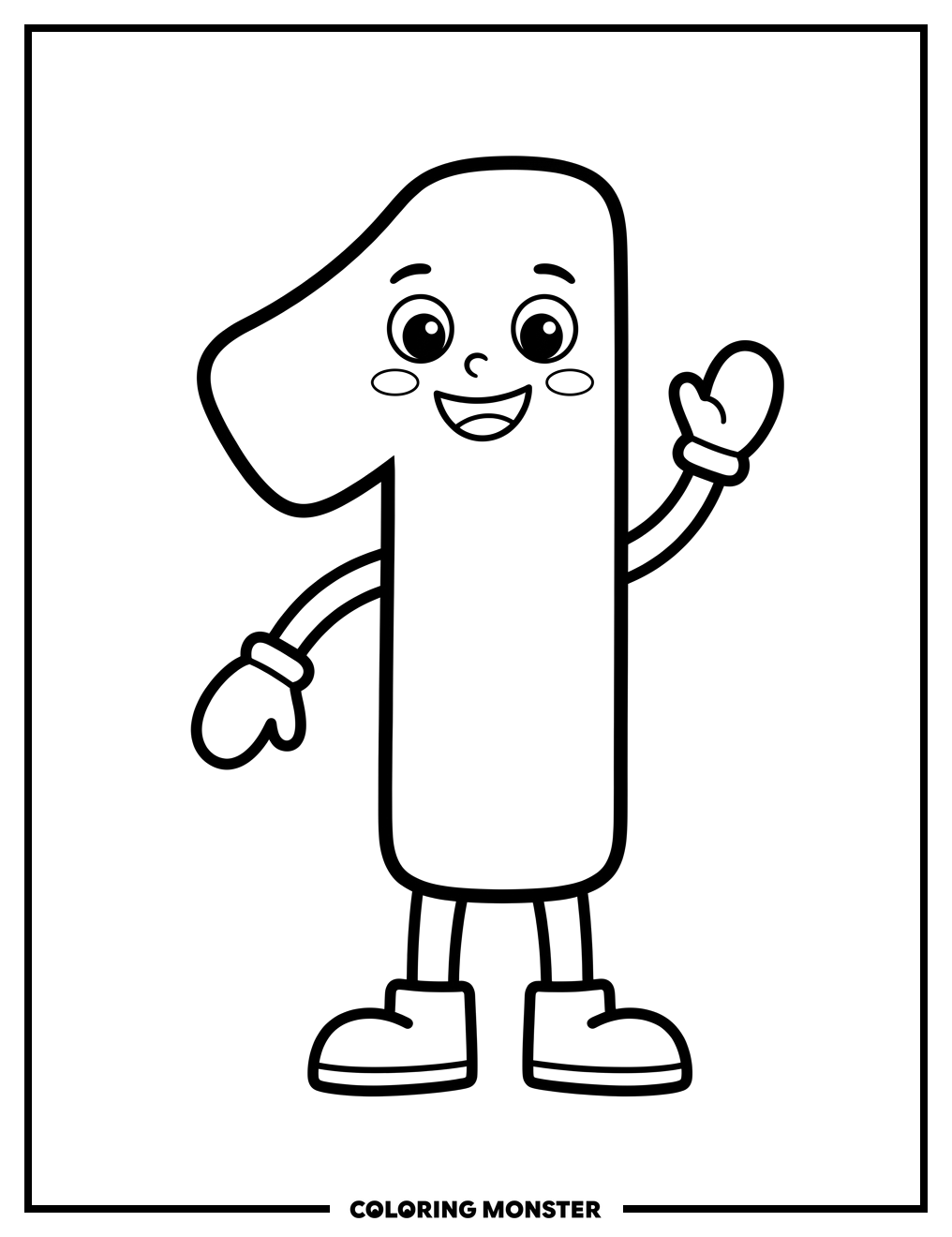 Number One Character Coloring Page