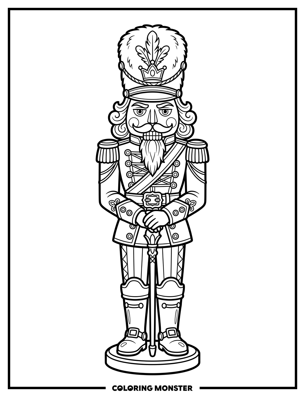 Nutcracker Soldier Standing At Attention Coloring Page