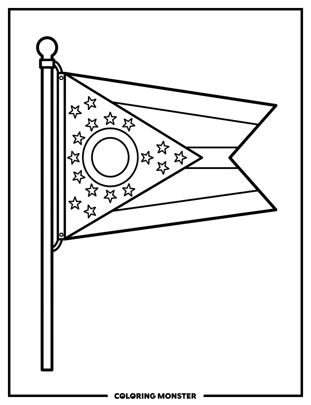 Ohio Flag Coloring Page