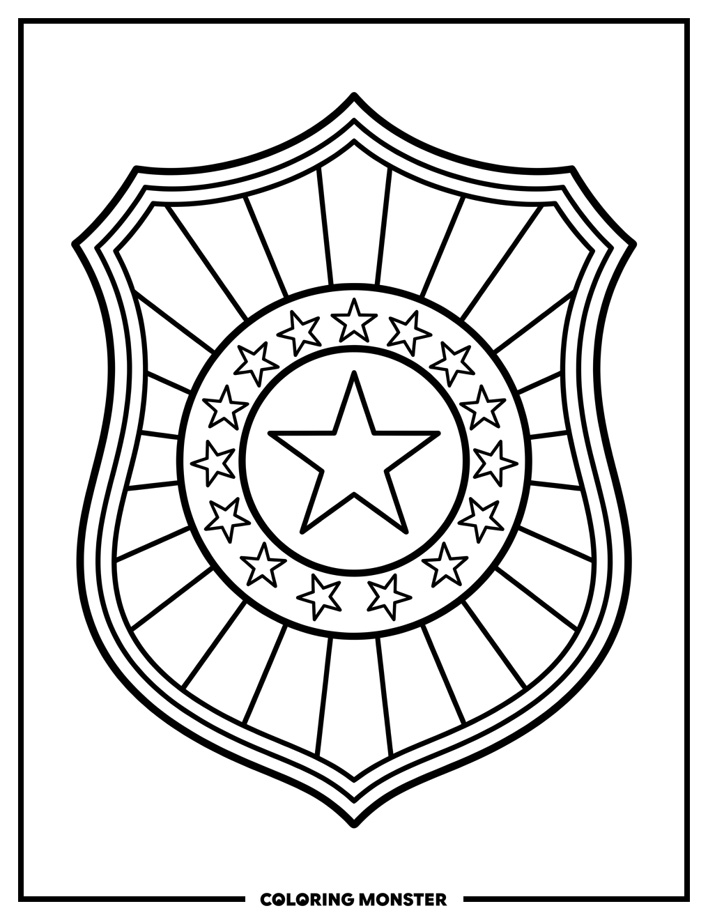 Ohio Flag Shield Emblem Coloring Page