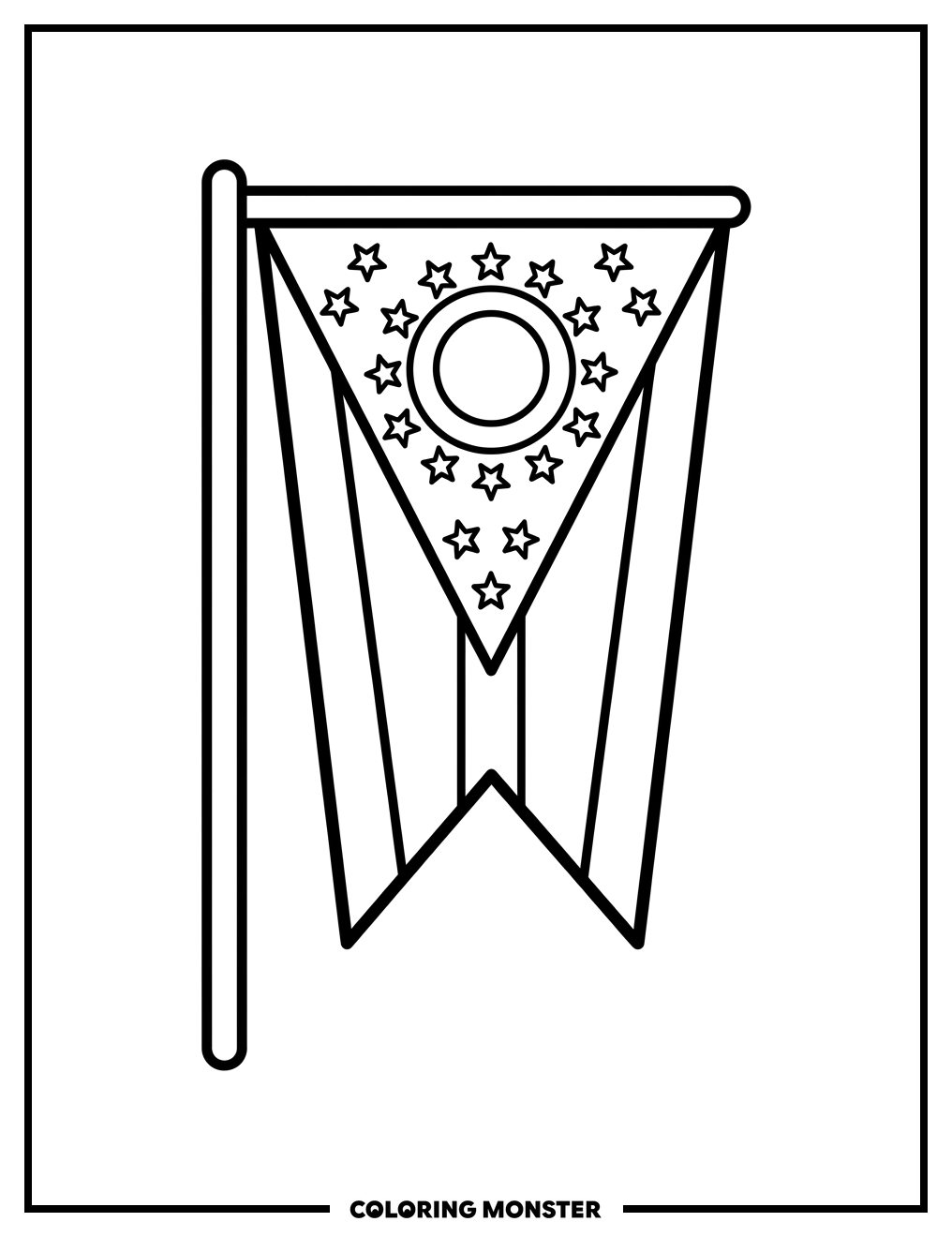 Ohio Flag Swallowtail Coloring Page