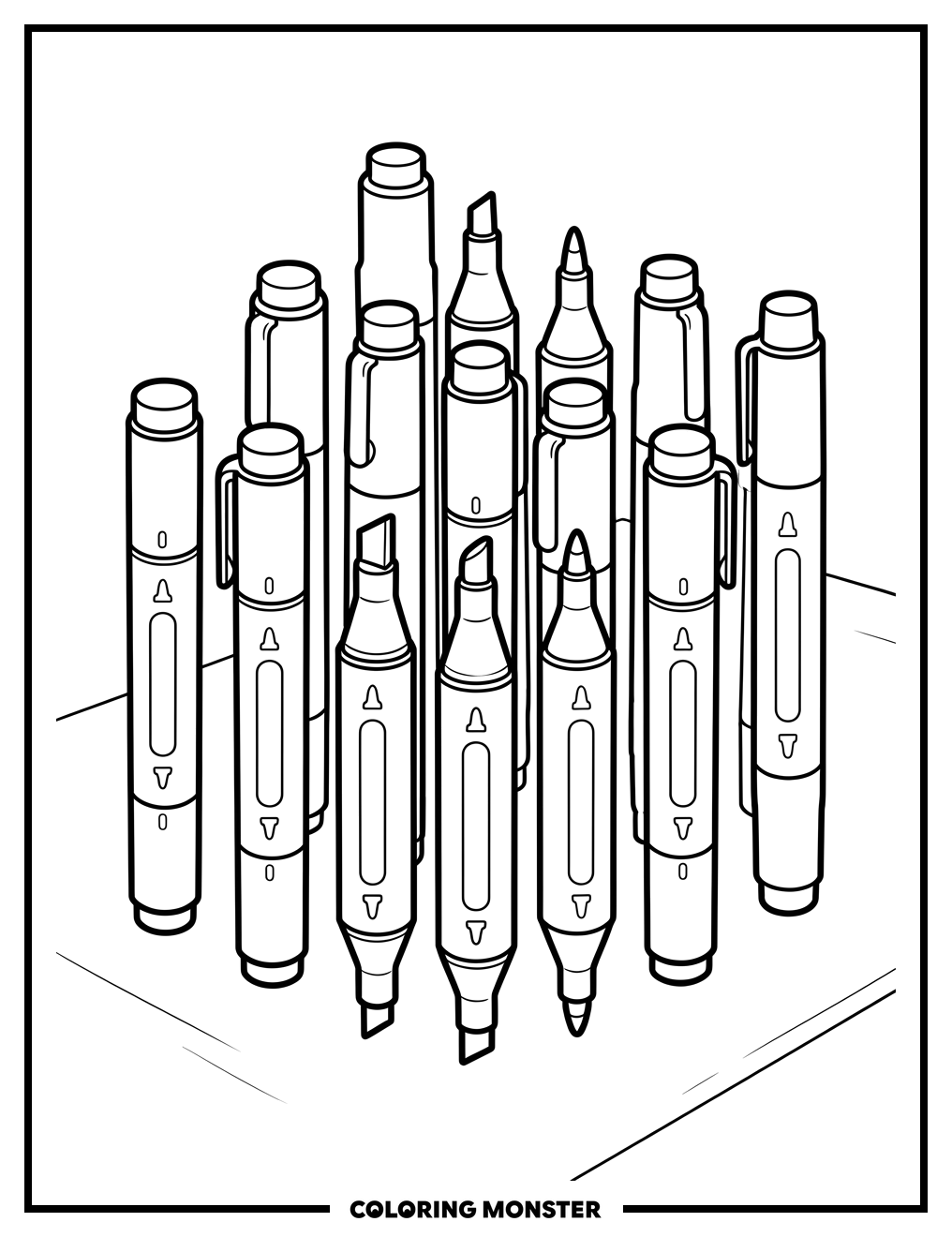 Ohuhu Marker Collection Coloring Page