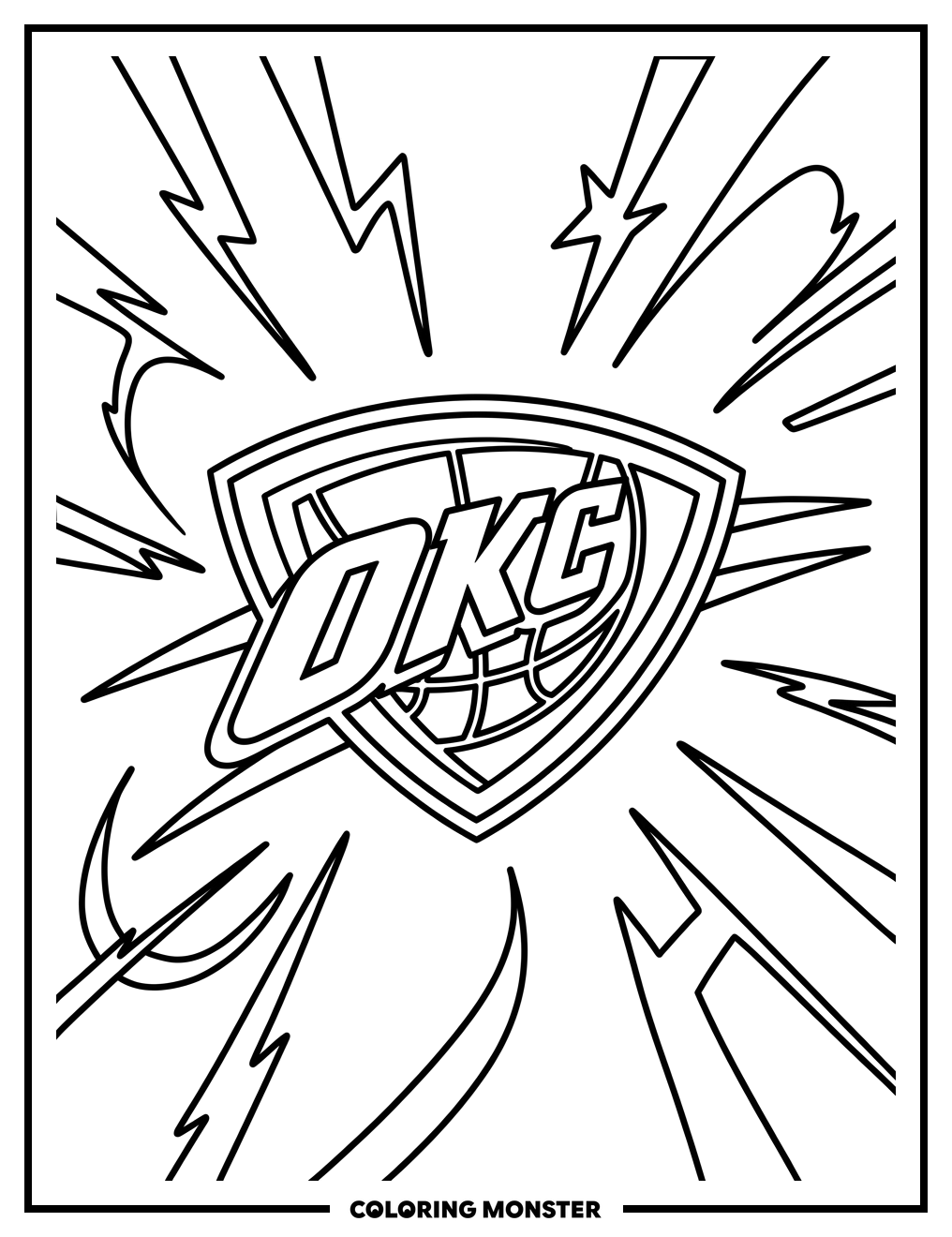 Oklahoma City Thunder Logo Coloring Page