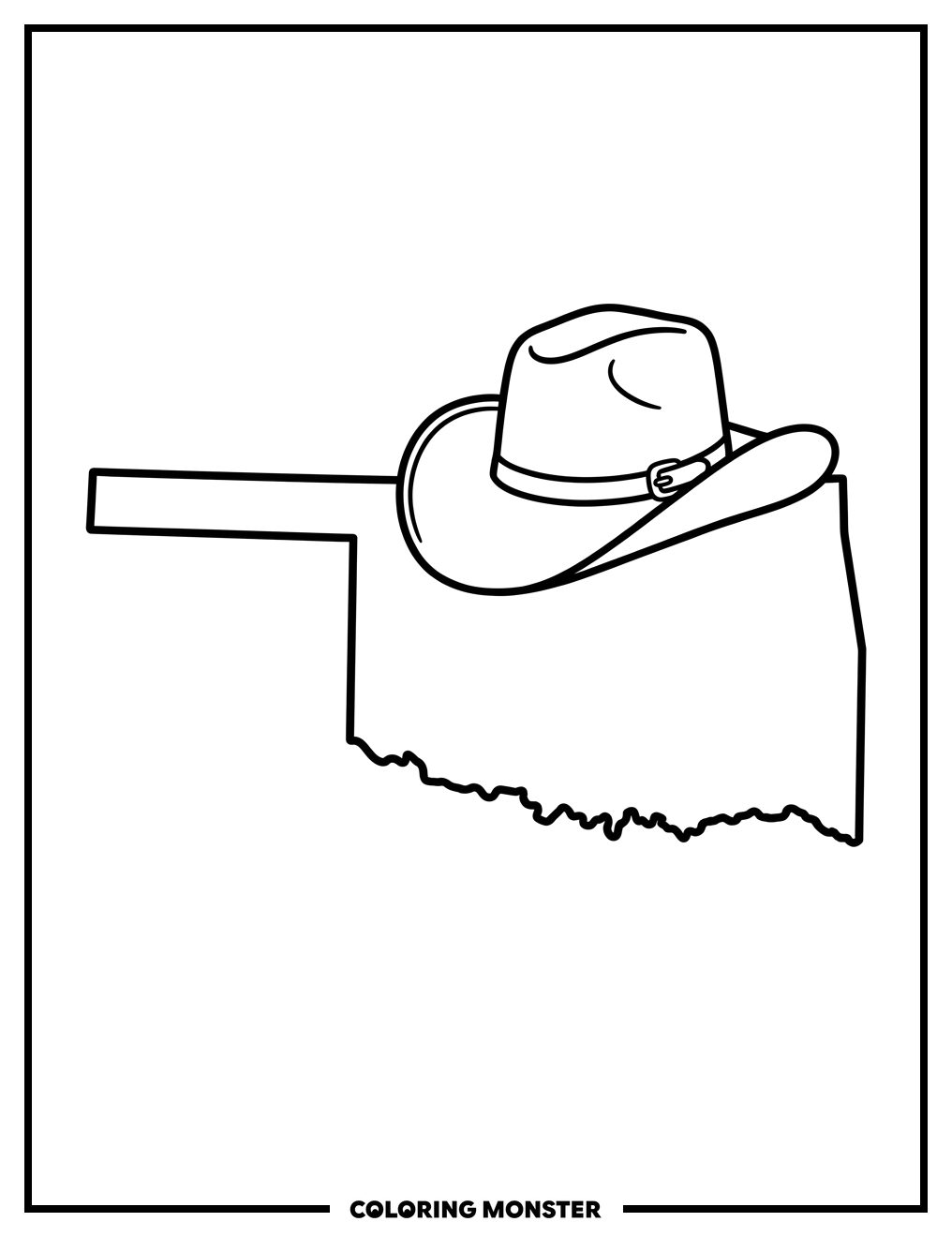 Oklahoma Cowboy Hat Outline Coloring Page