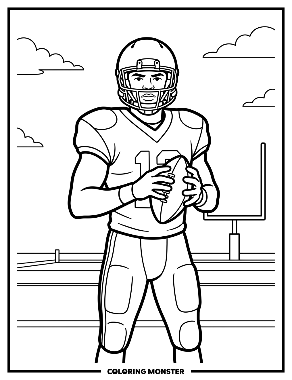 Oklahoma Sooners Football Player Coloring Page