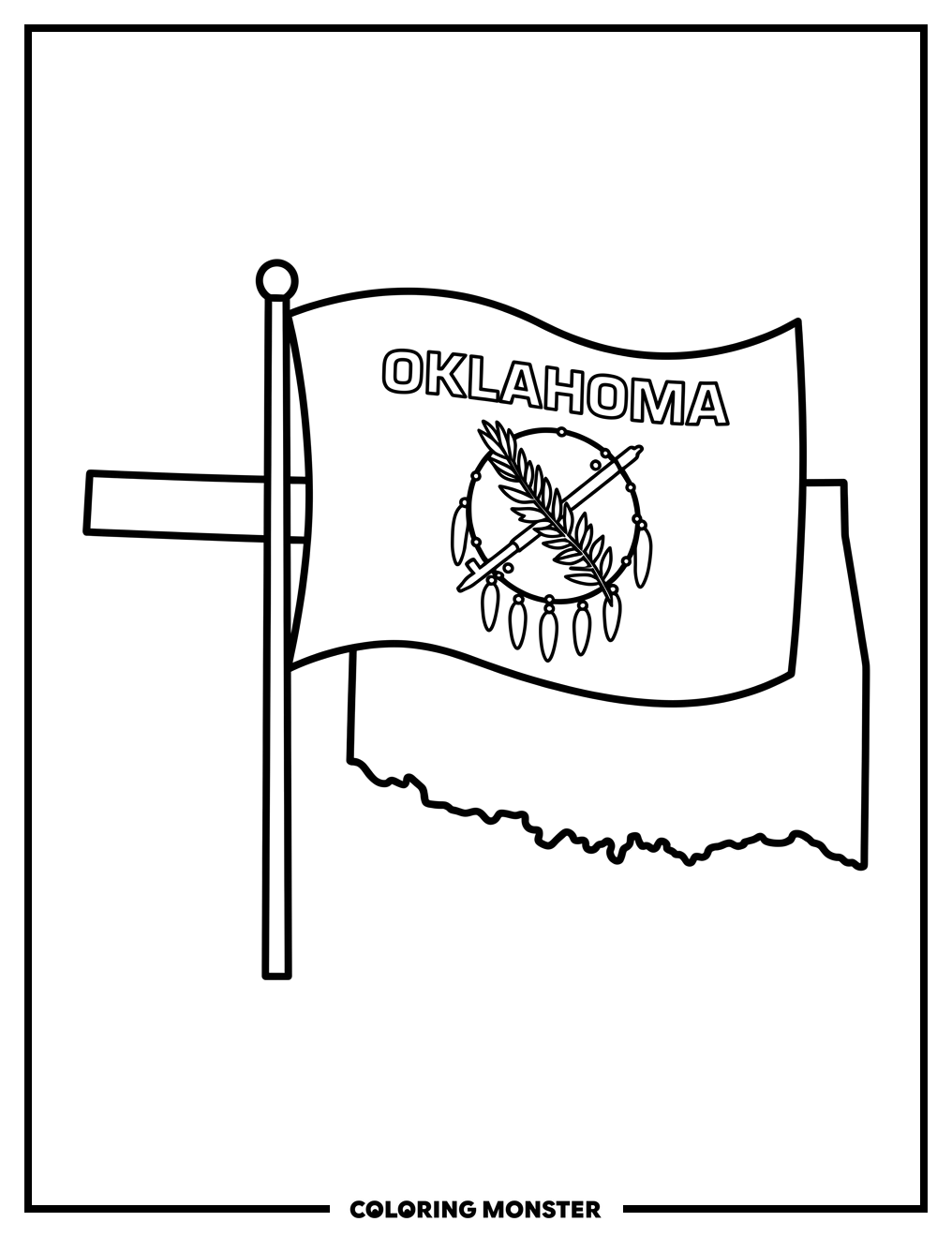 Oklahoma State Flag Coloring Page