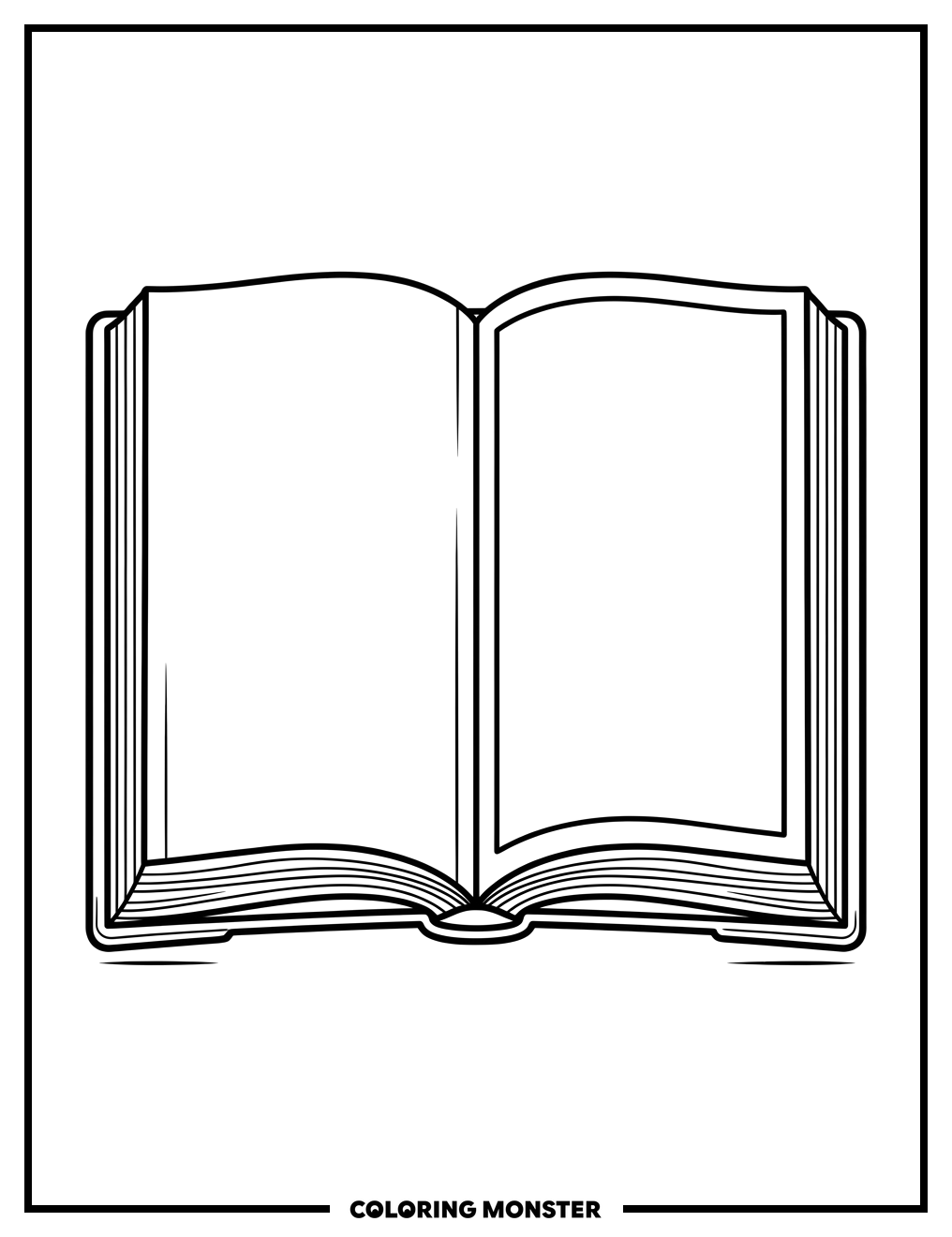Open Book Waiting To Be Colored Coloring Page