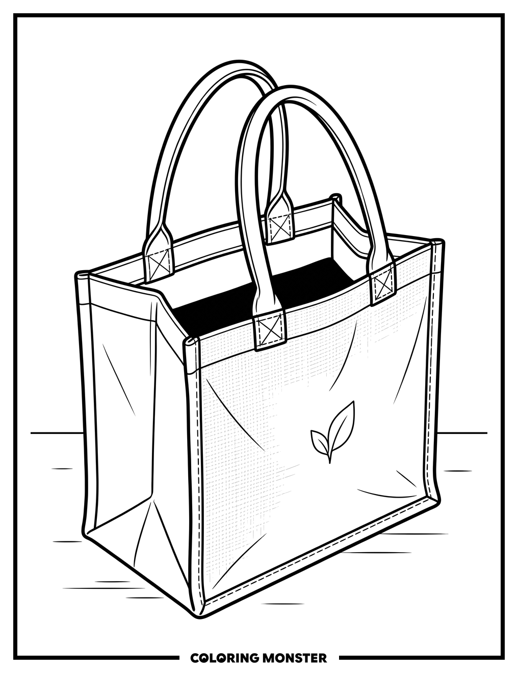 Open Shopping Bag Coloring Page