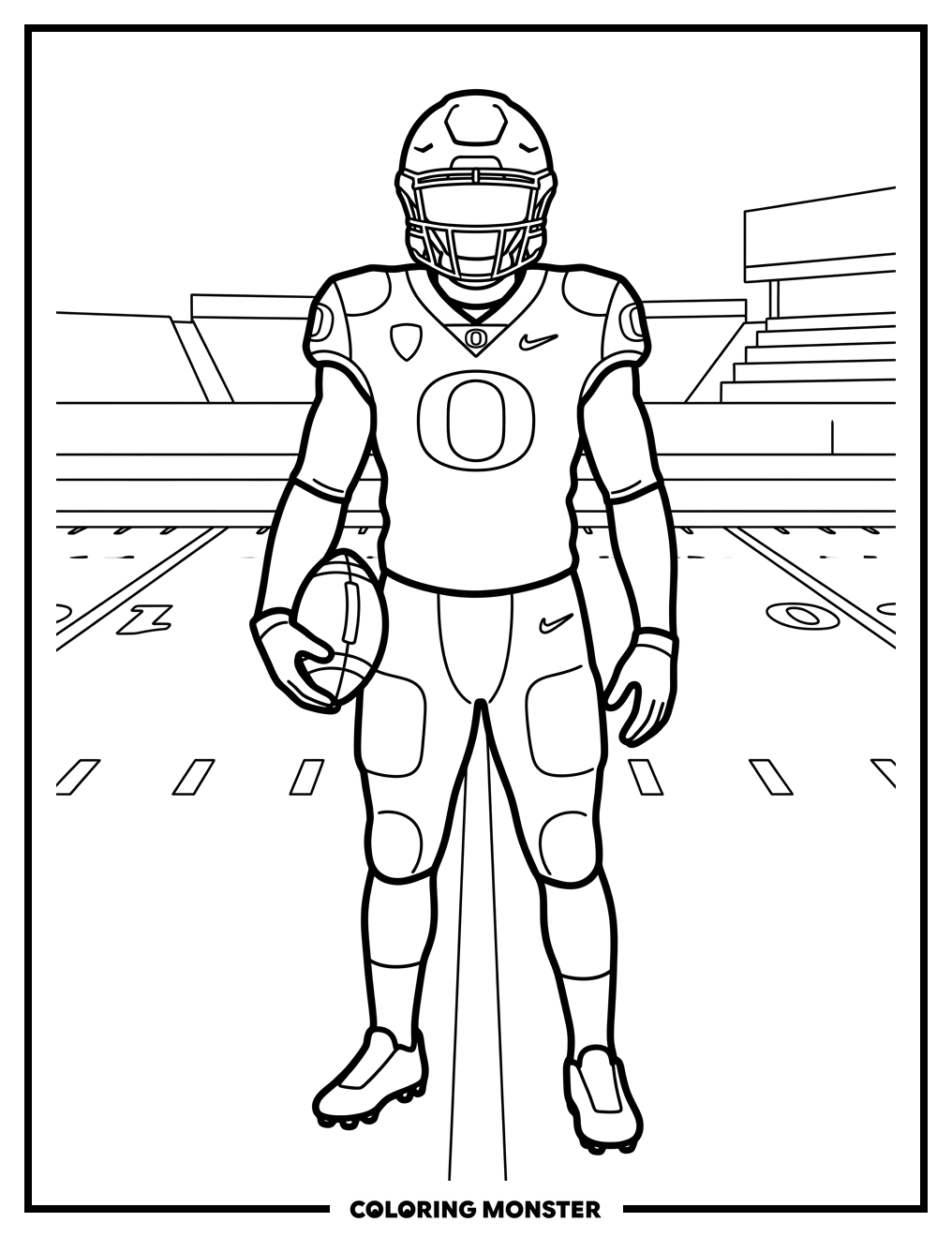Oregon Ducks Football Player Coloring Page
