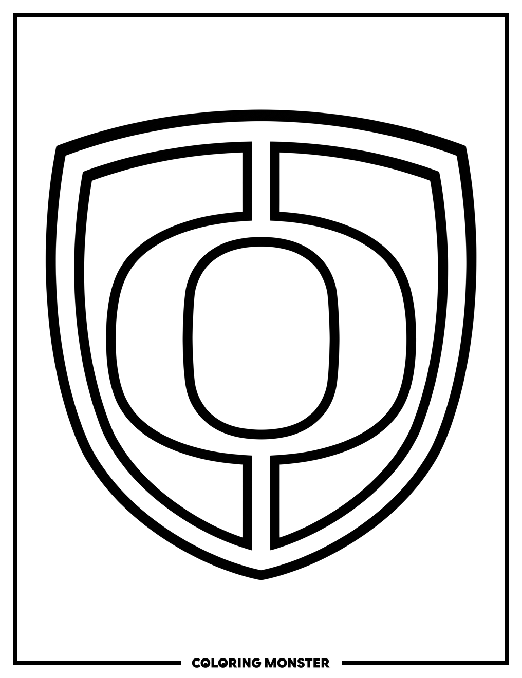 Oregon Ducks Shield Logo Coloring Page