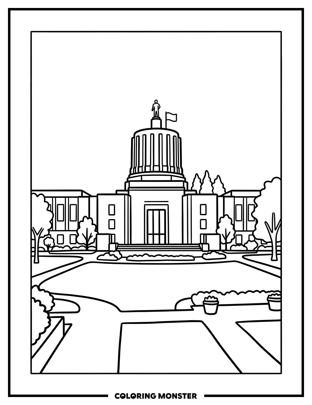 Oregon State Capitol Building Coloring Page