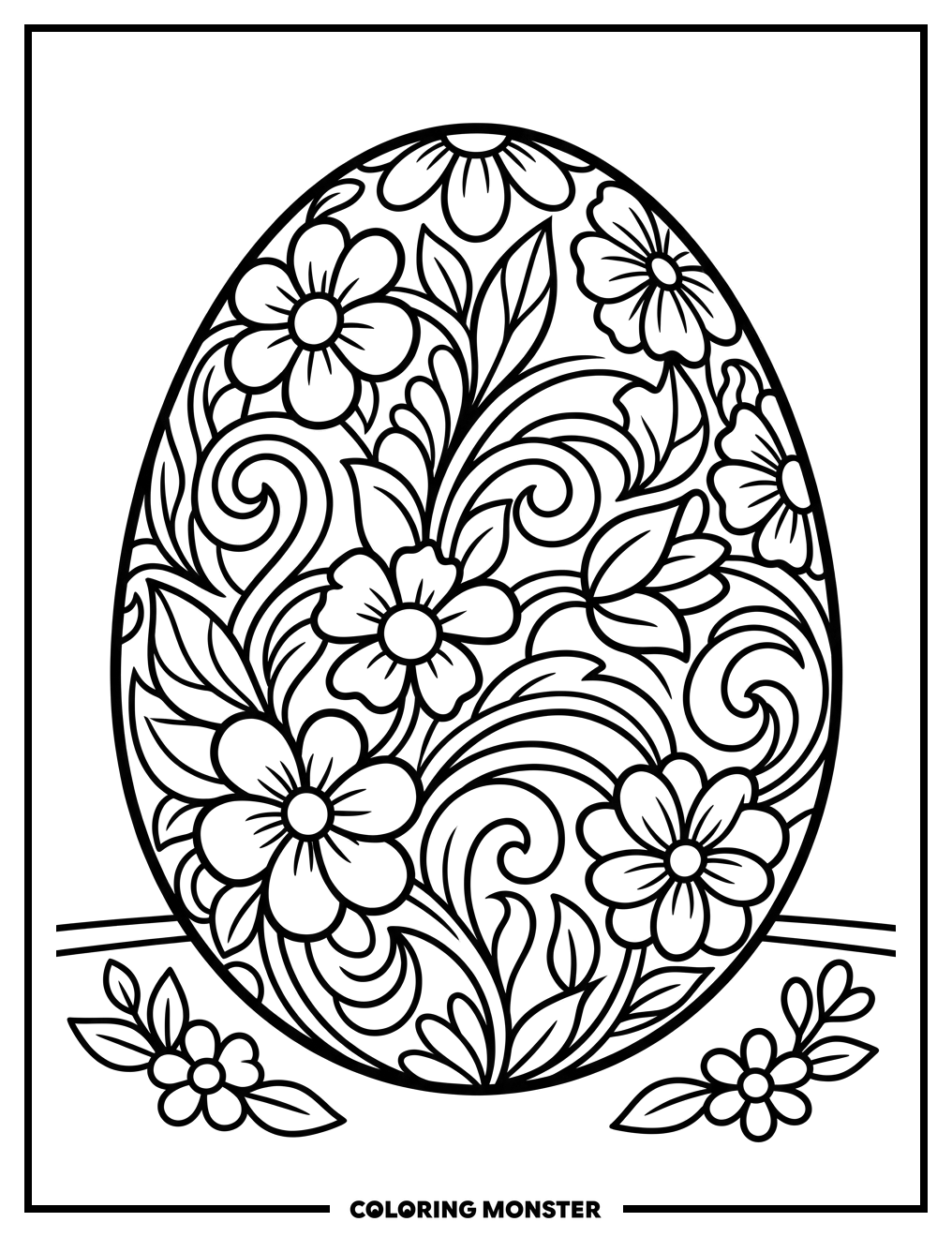 Ornate Easter Egg Coloring Page