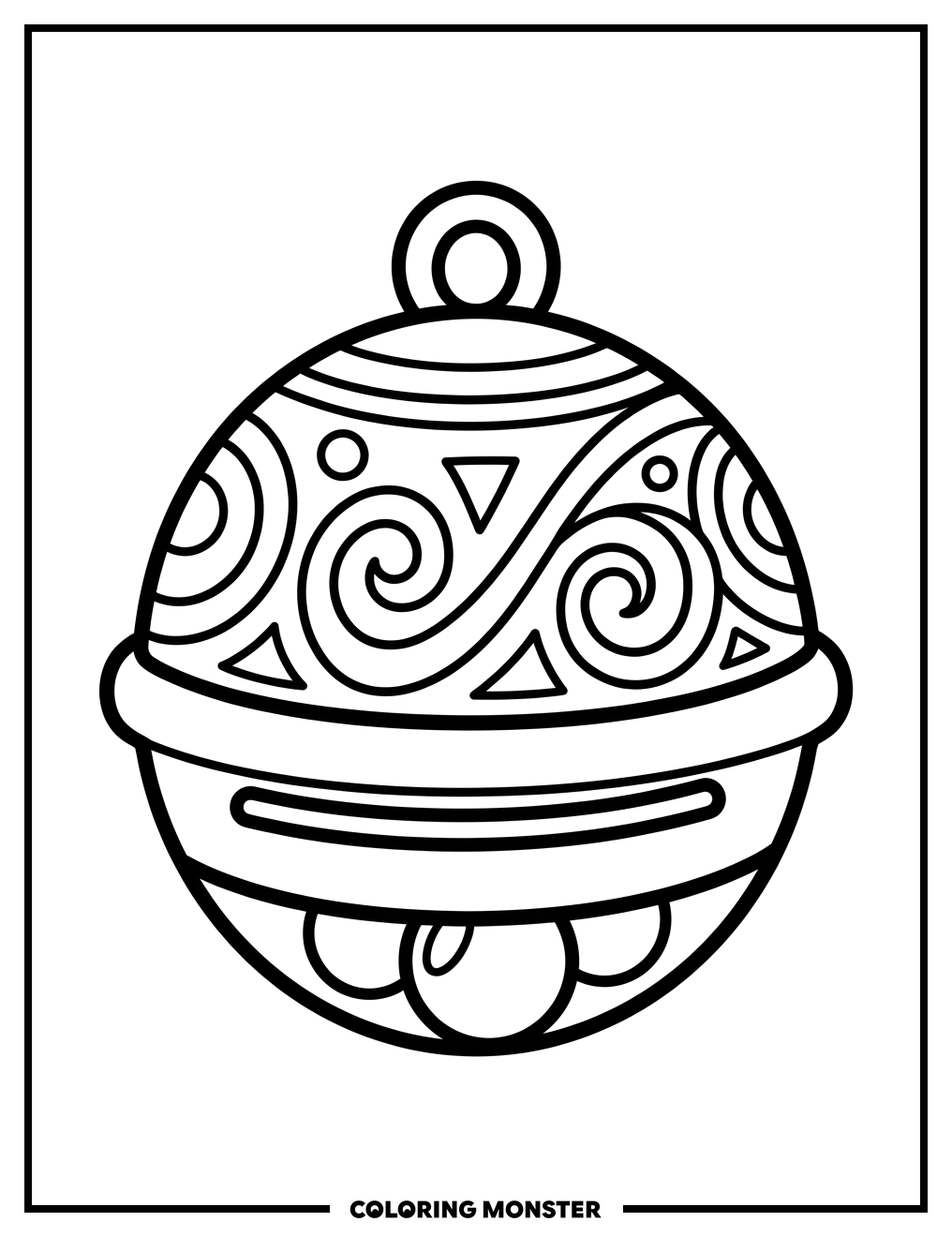 Ornate Jingle Bell Coloring Page