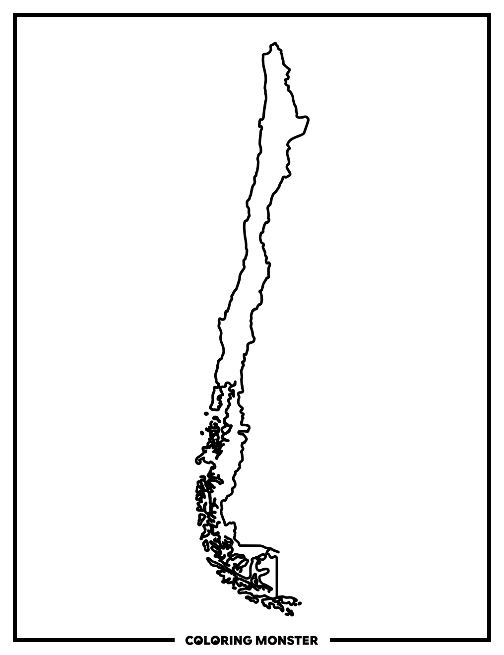 Outline Of Chile Coloring Page