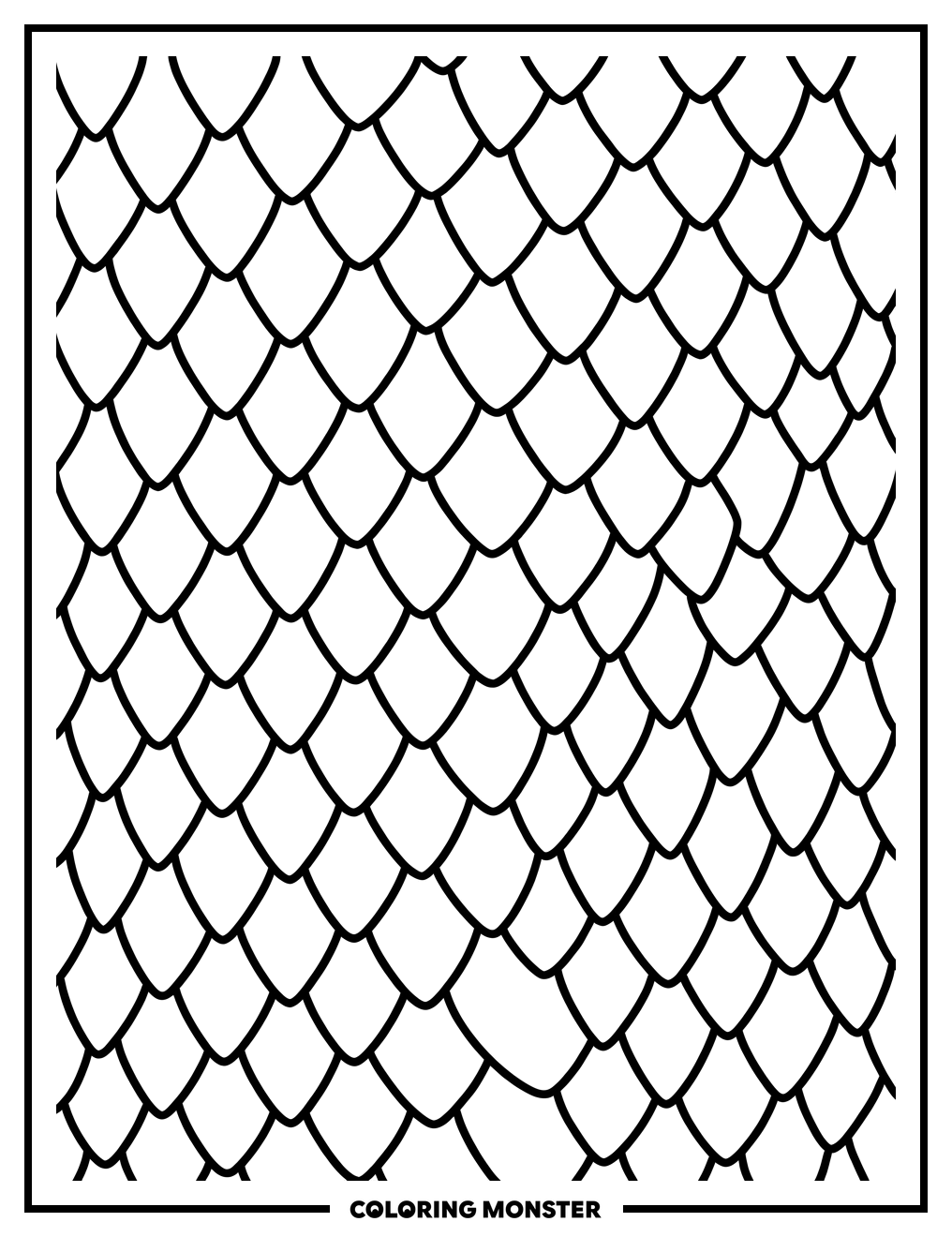 Overlapping Snake Scales Texture Coloring Page