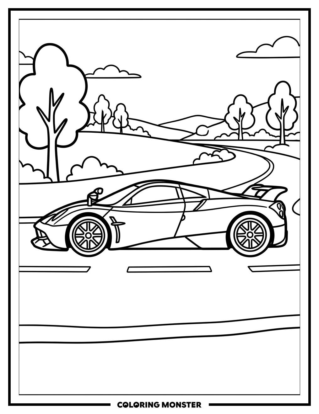 Pagani Huayra Sports Car Coloring Page