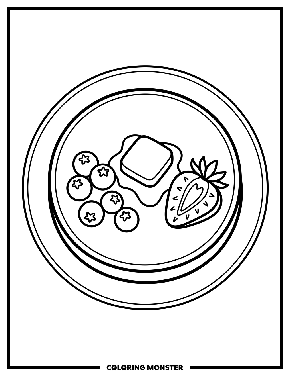 Pancake With Berries and Butter Coloring Page