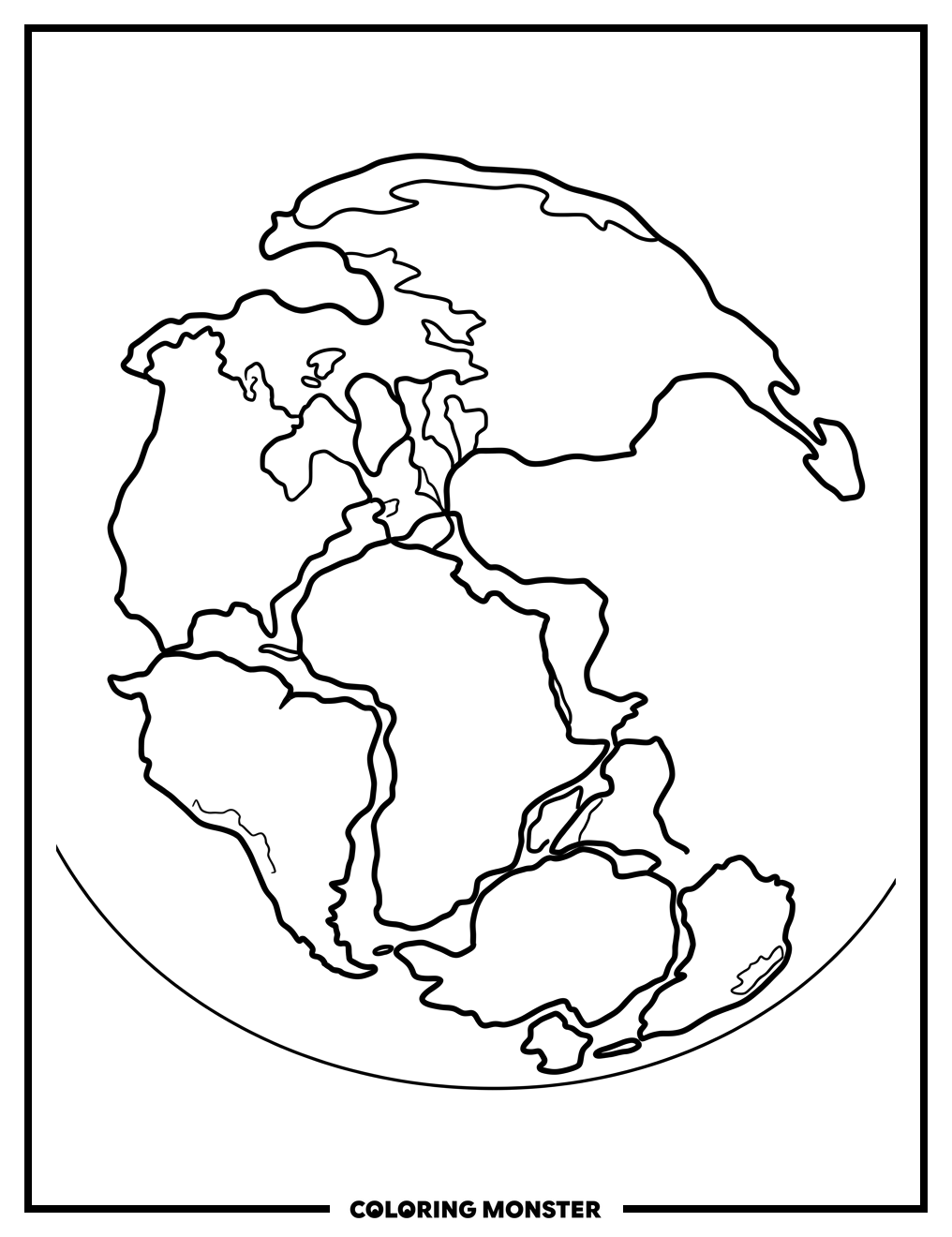 Pangaea Breaking Apart Coloring Page