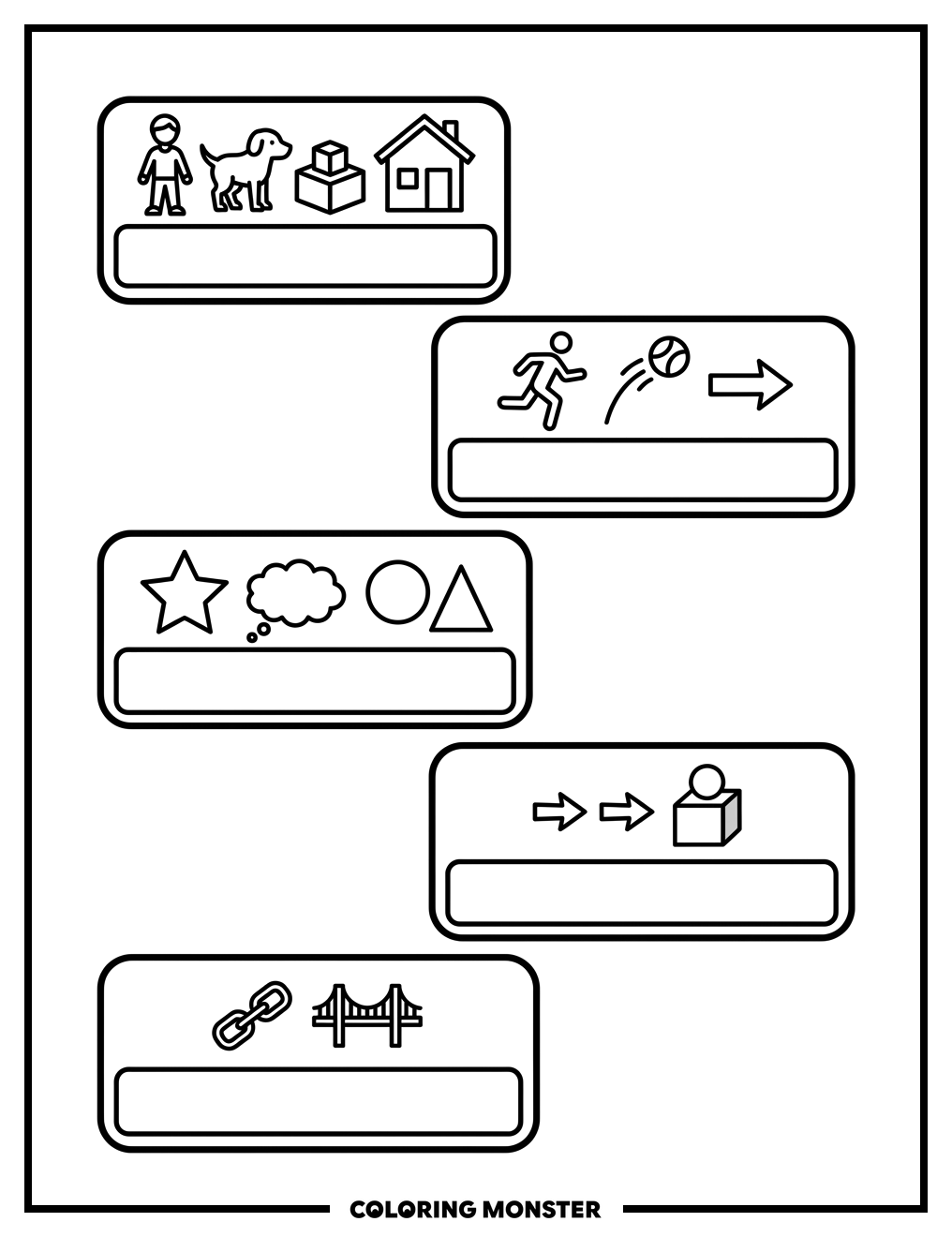 Parts of Speech Chart Coloring Page