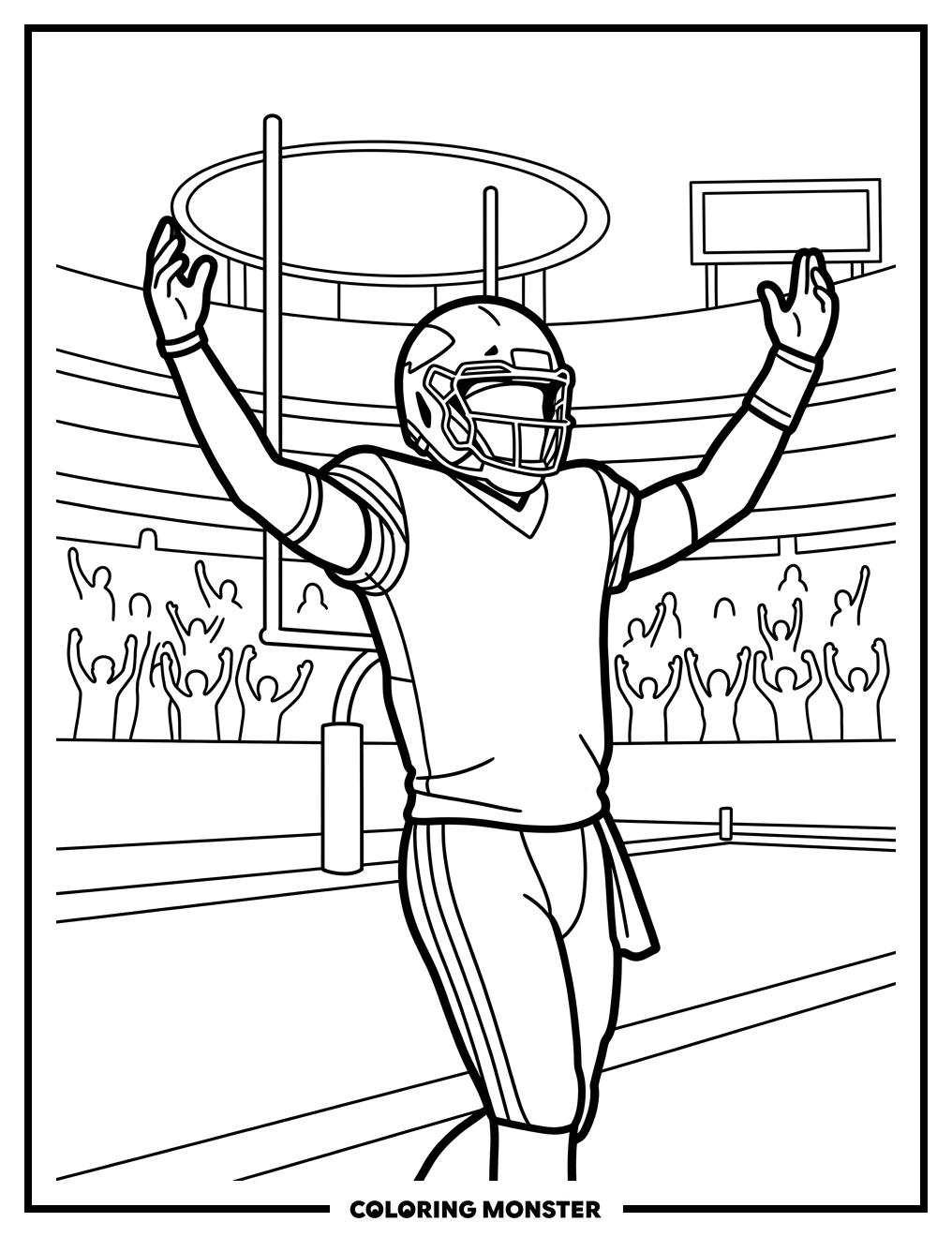 Patrick Mahomes Touchdown Celebration Coloring Page