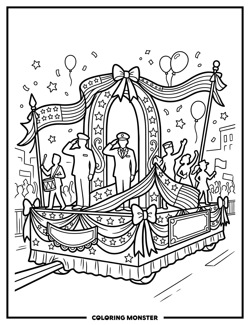 Patriotic Parade Float Coloring Page