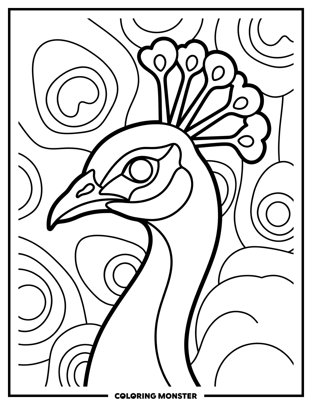 Peacock Portrait Coloring Page