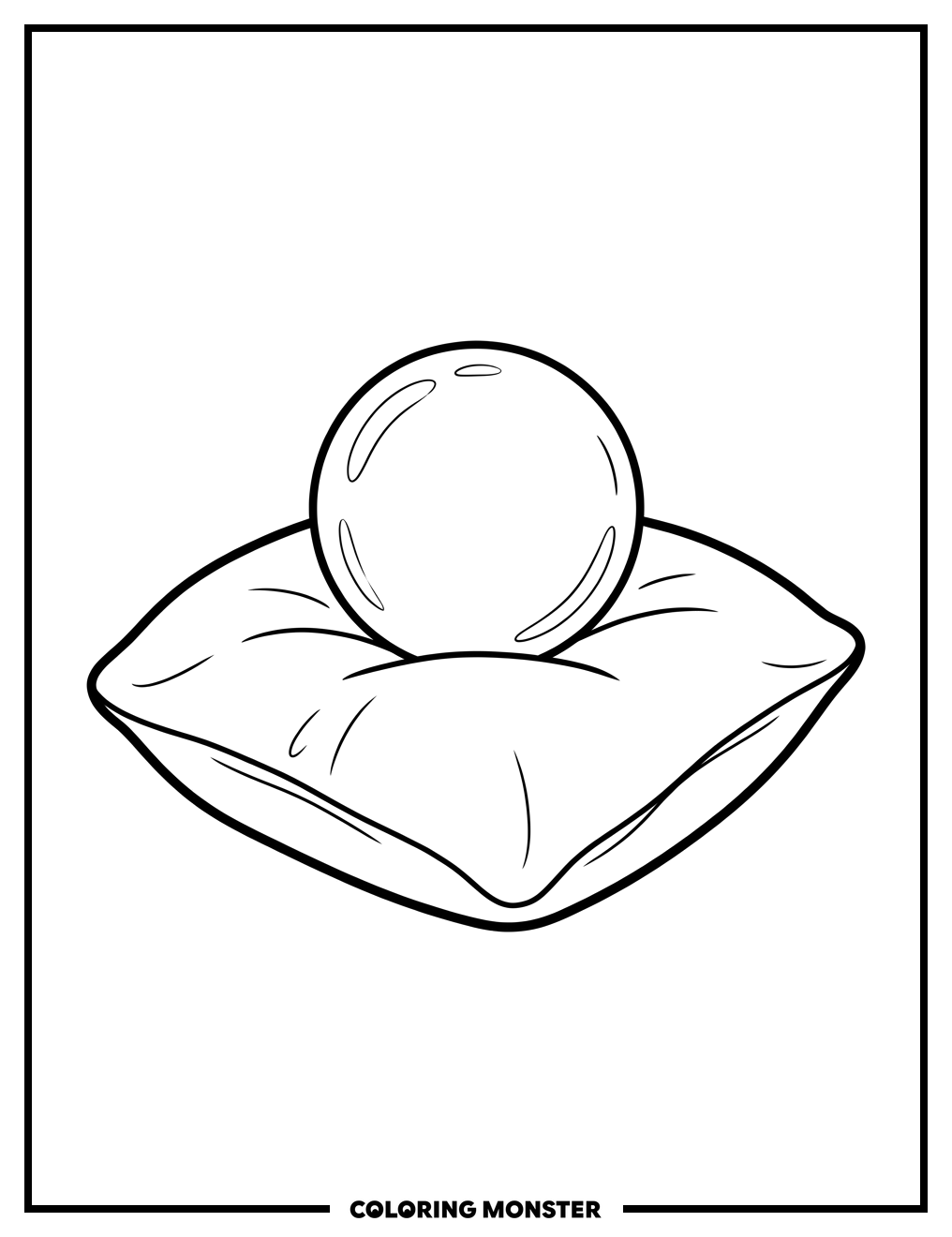 Pearl on Velvet Cushion Coloring Page