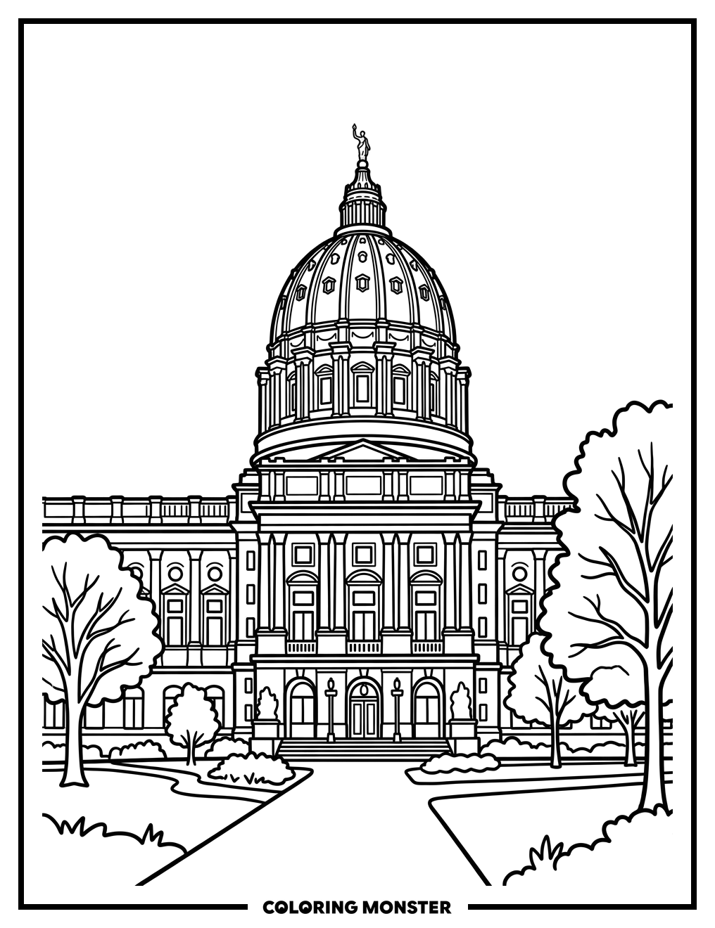 Pennsylvania State Capitol Building Coloring Page