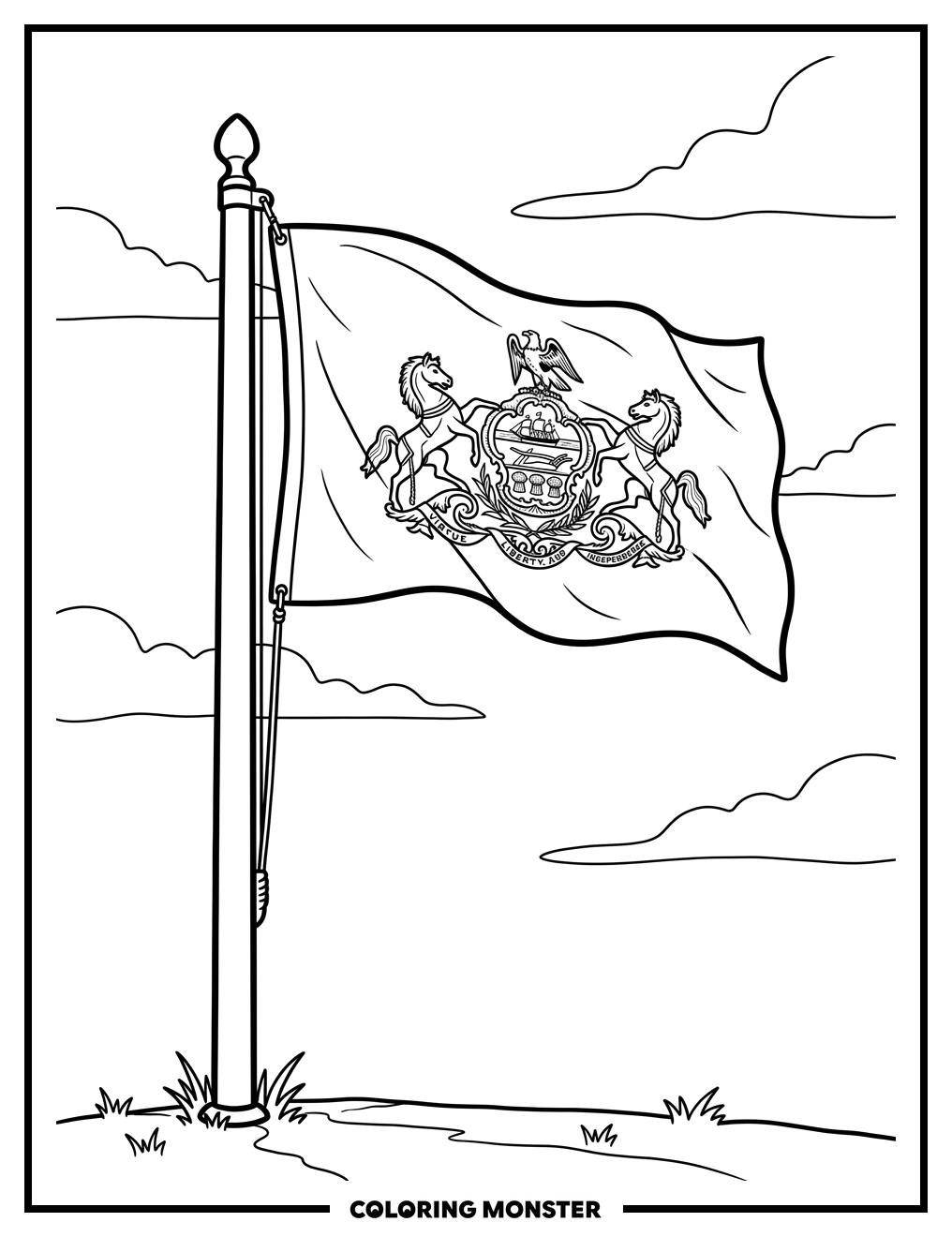 Pennsylvania State Flag Coloring Page