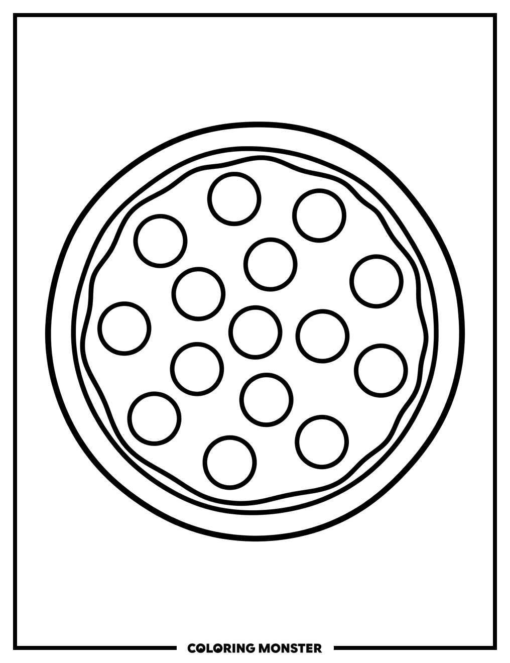 Pepperoni Pizza Coloring Page