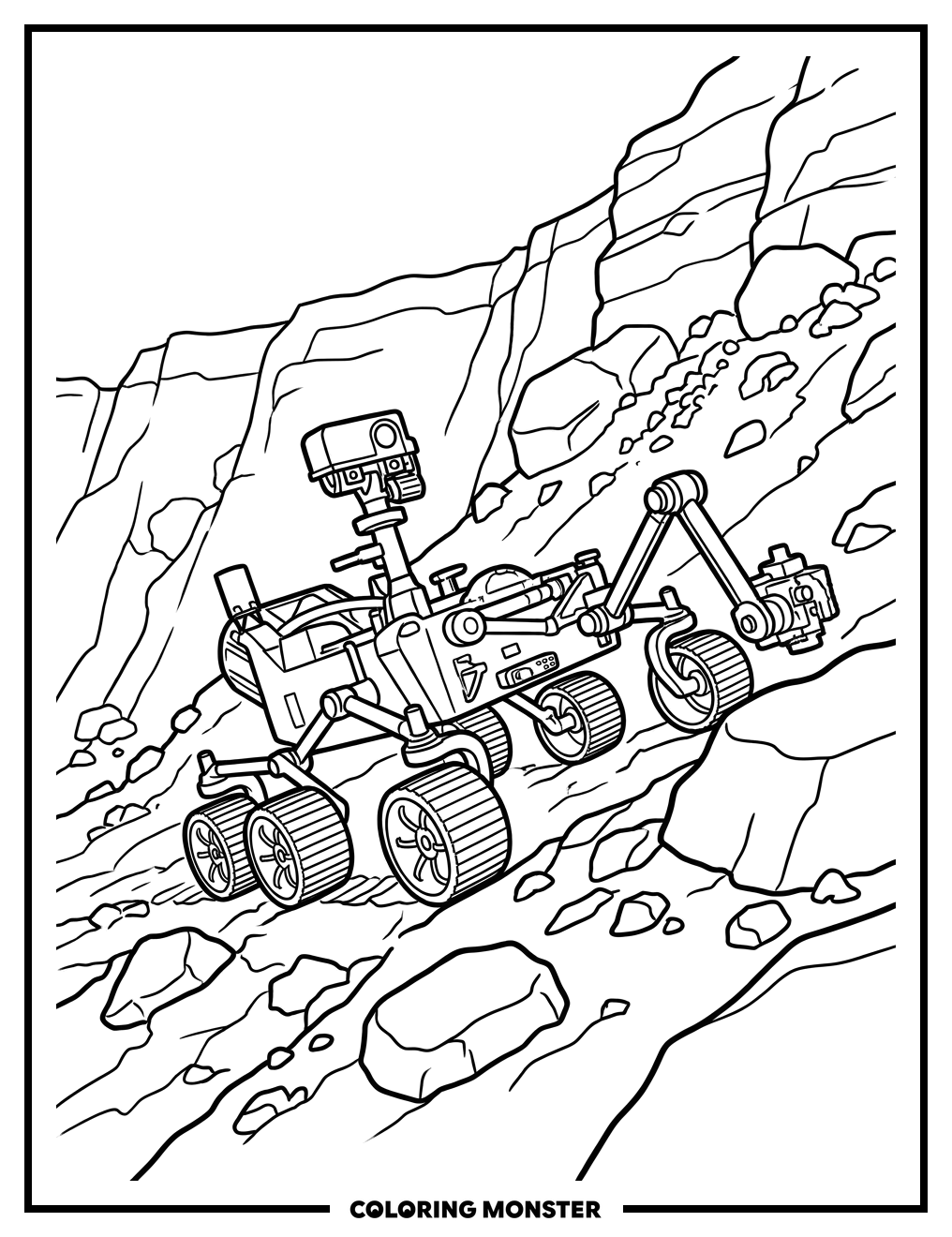 Perseverance Rover on Mars Coloring Page