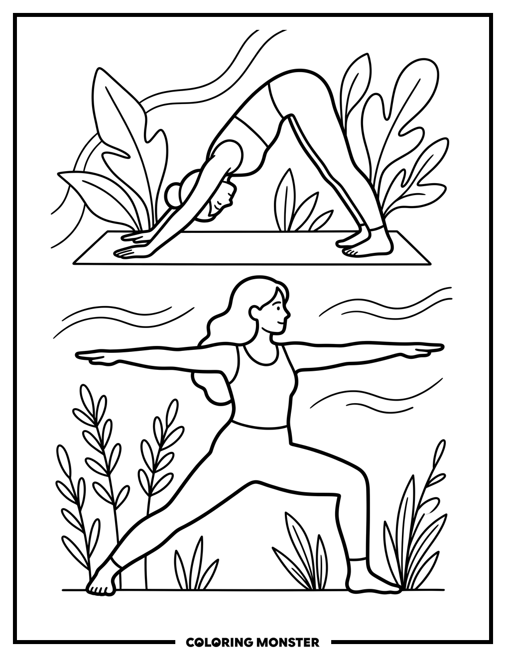 Person Practicing Yoga Poses Coloring Page