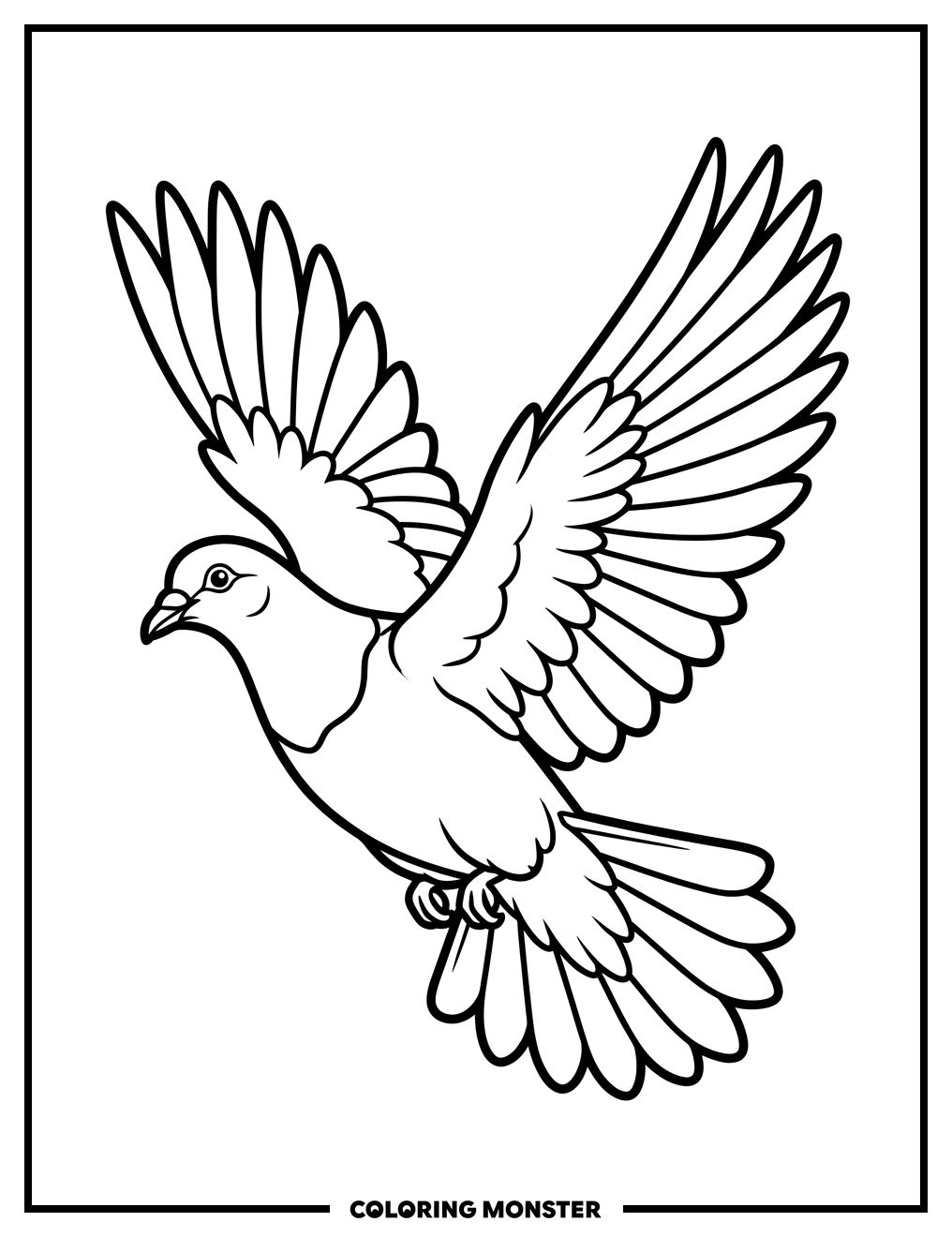 Pigeon In Flight Coloring Page