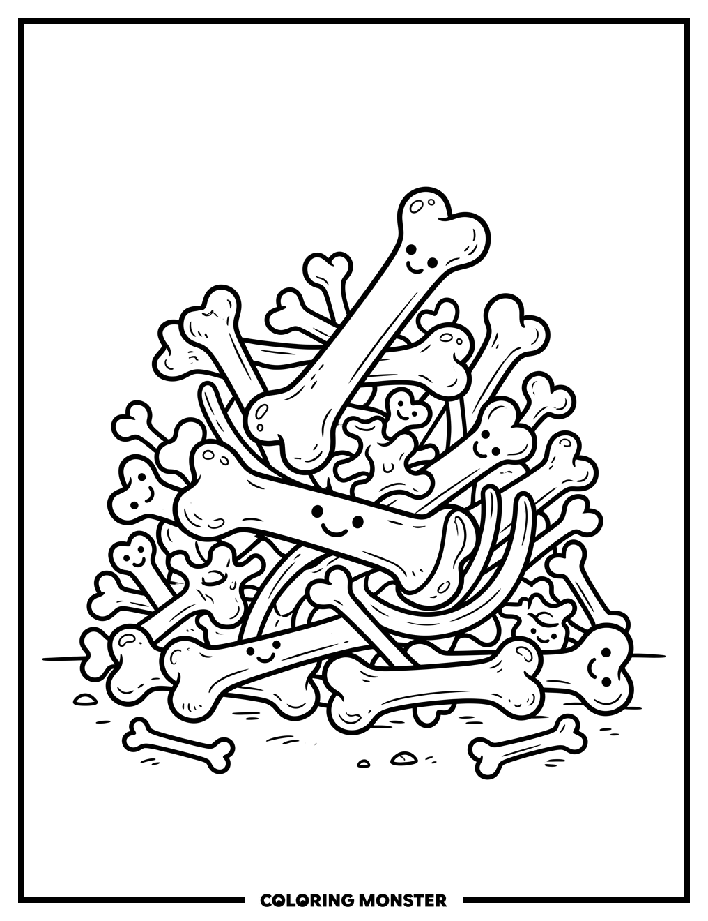 Pile Of Cartoon Bones